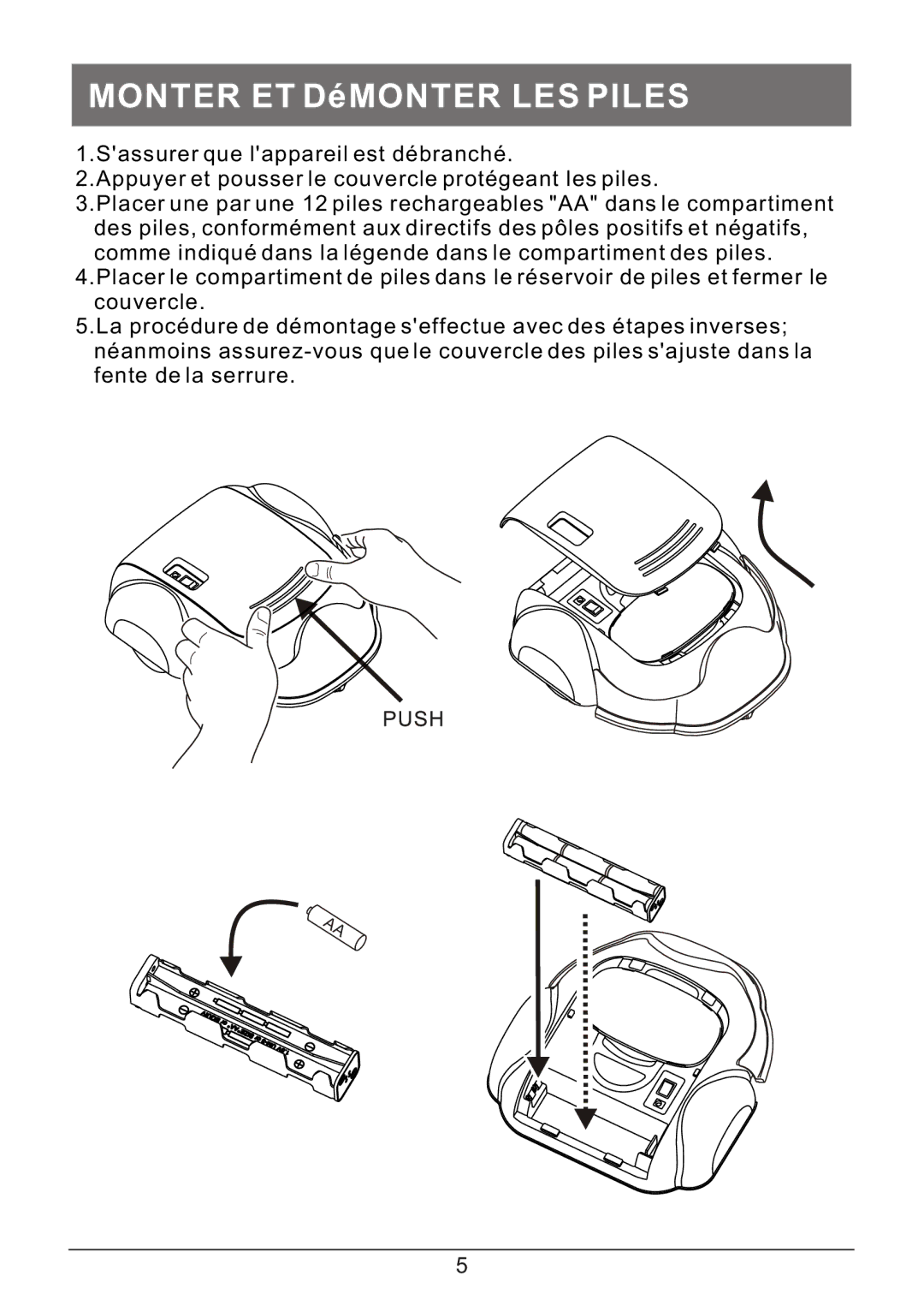 P3 International P4920 operation manual Monter ET DéMONTER LES Piles 