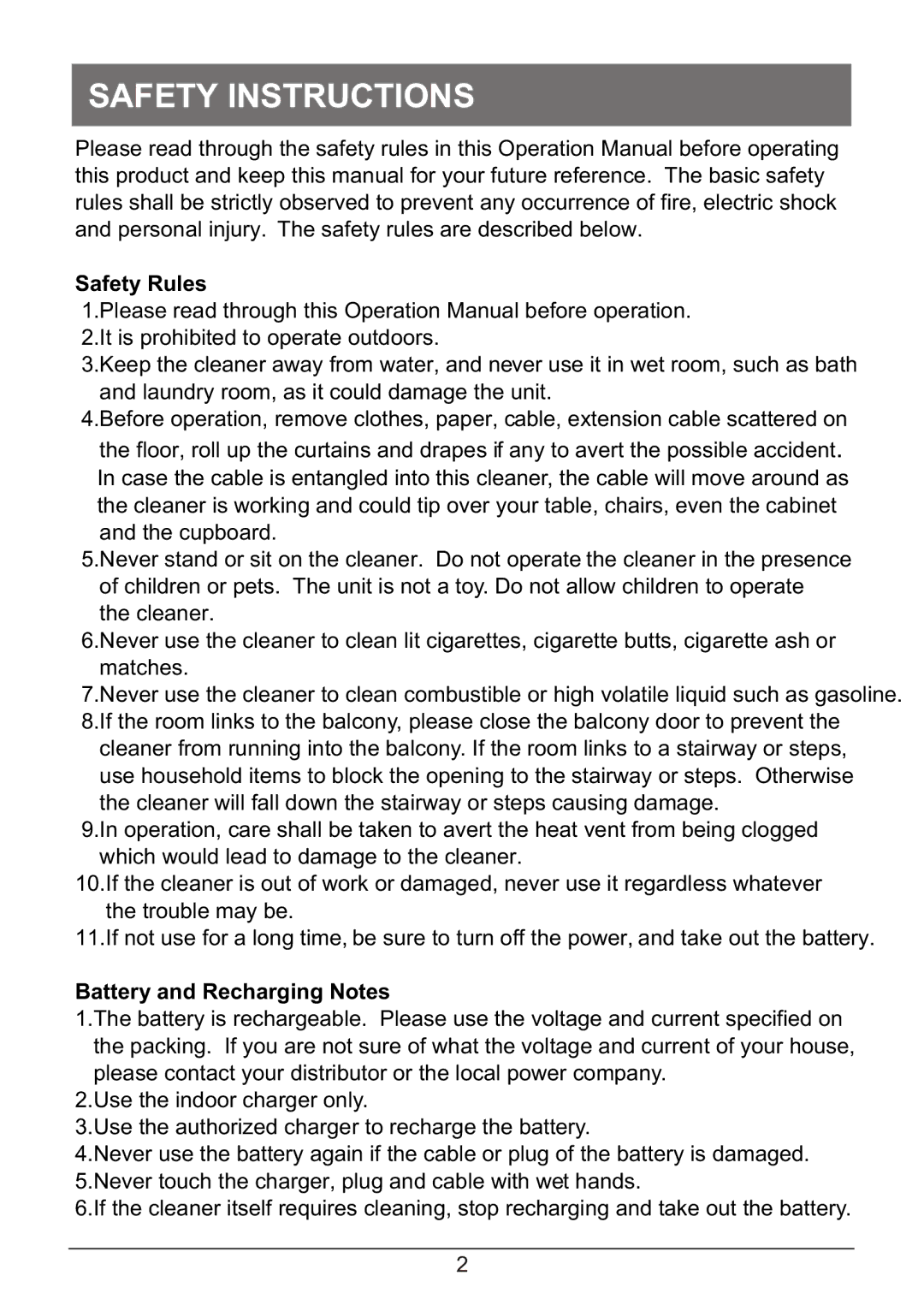 P3 International P4920 operation manual Safety Instructions, Safety Rules 