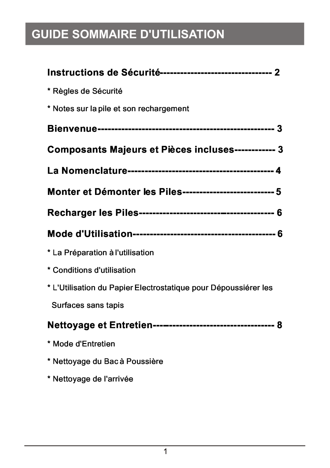 P3 International P4920 operation manual Guide Sommaire Dutilisation 