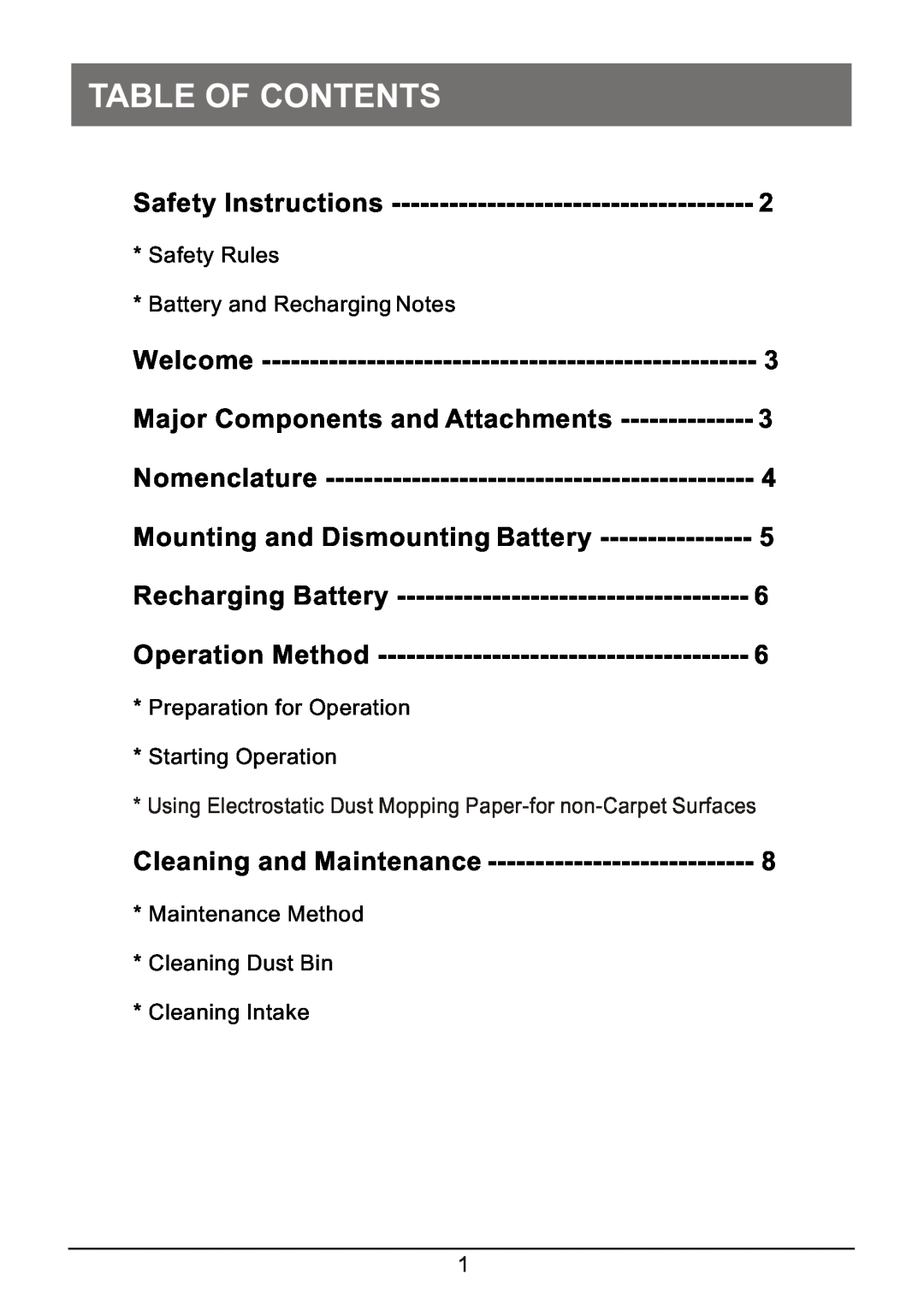 P3 International P4920 operation manual Table Of Contents 