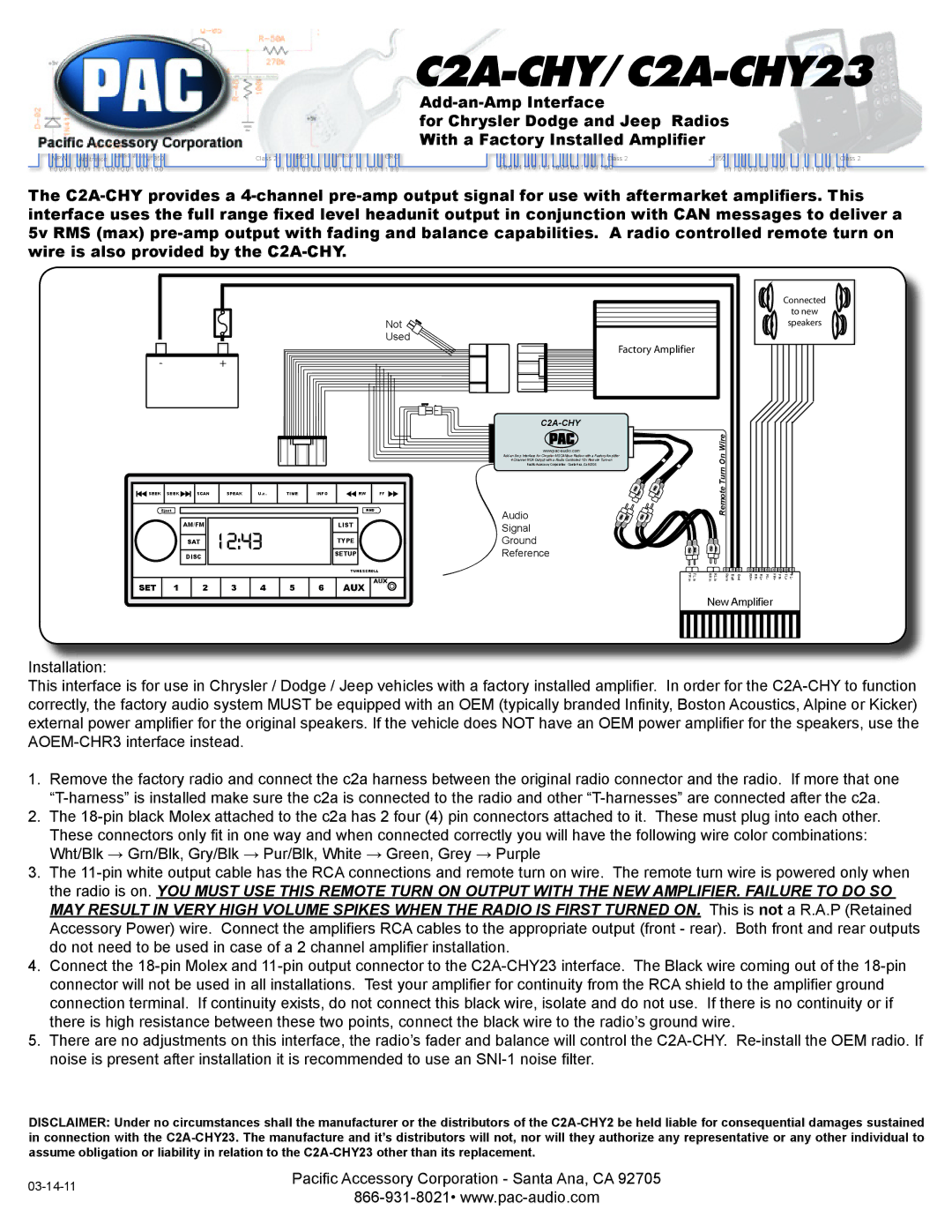 PAC manual C2A-CHY/C2A-CHY23 