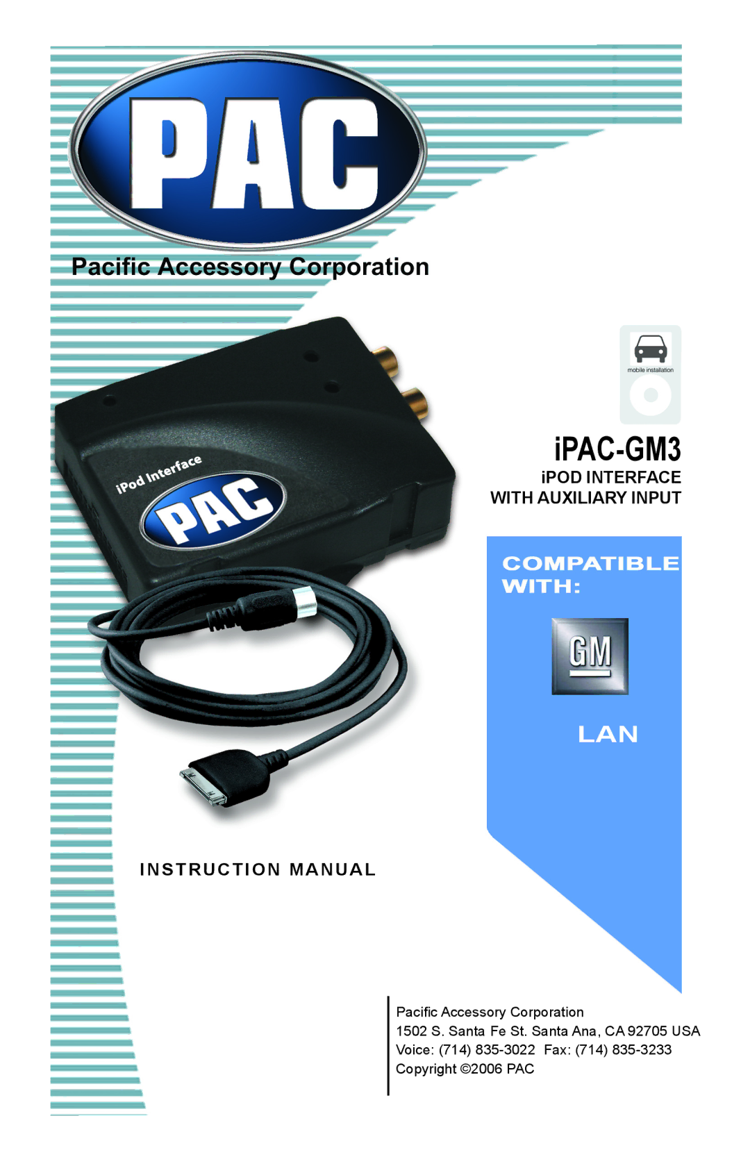 PAC instruction manual IPAC-GM3 