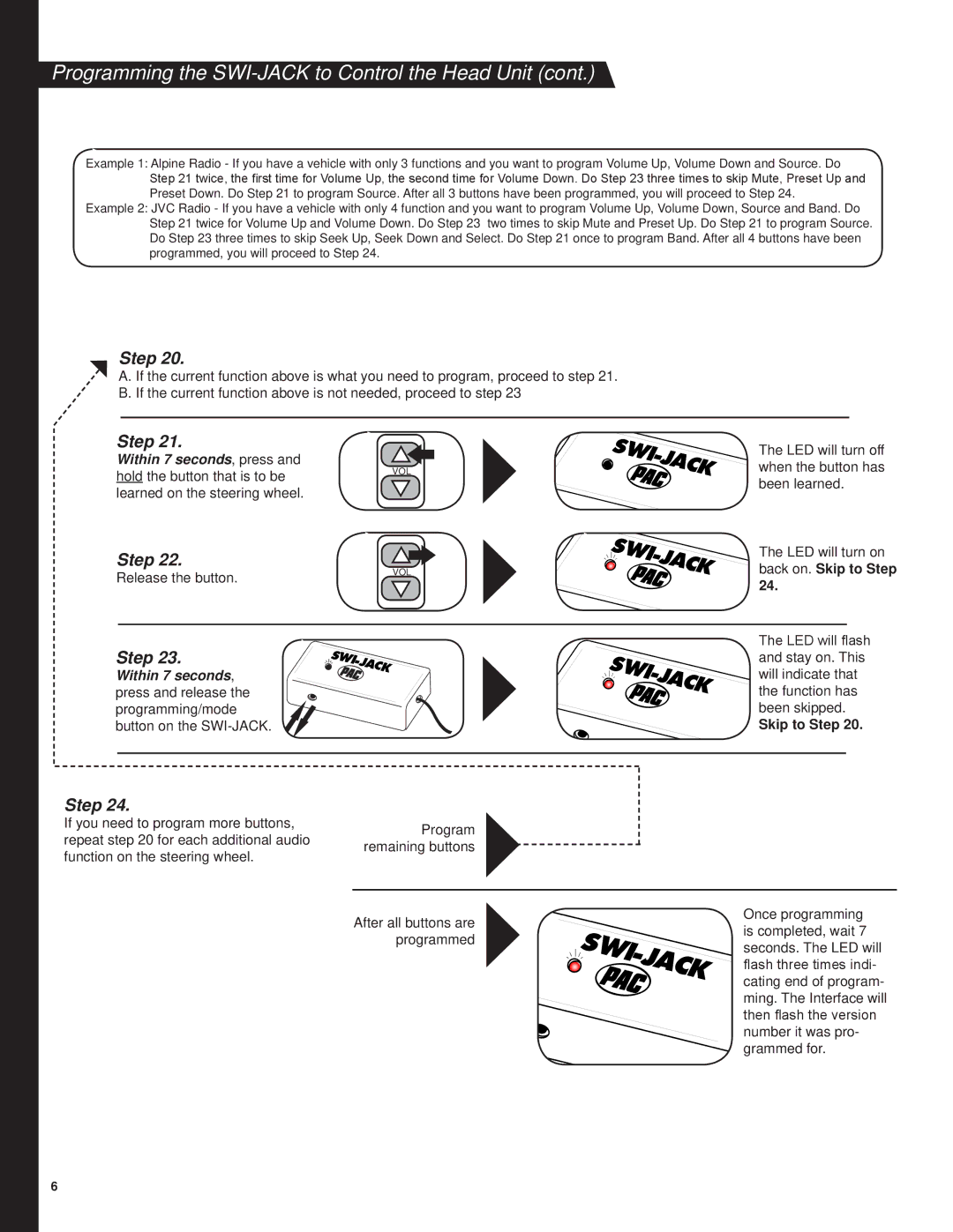 PAC SWI-JACK installation instructions Swi, Skip to Step 