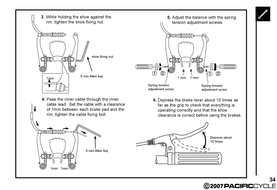 Pacific Cycle HF3305 manual While holding the shoe against 