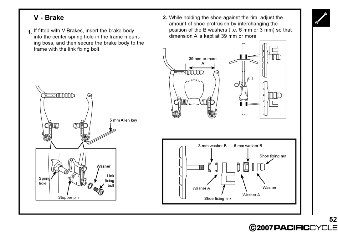 Pacific Cycle HF3305 manual Brake 