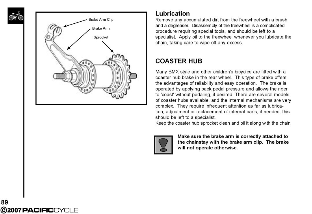 Pacific Cycle HF3305 manual Coaster HUB 