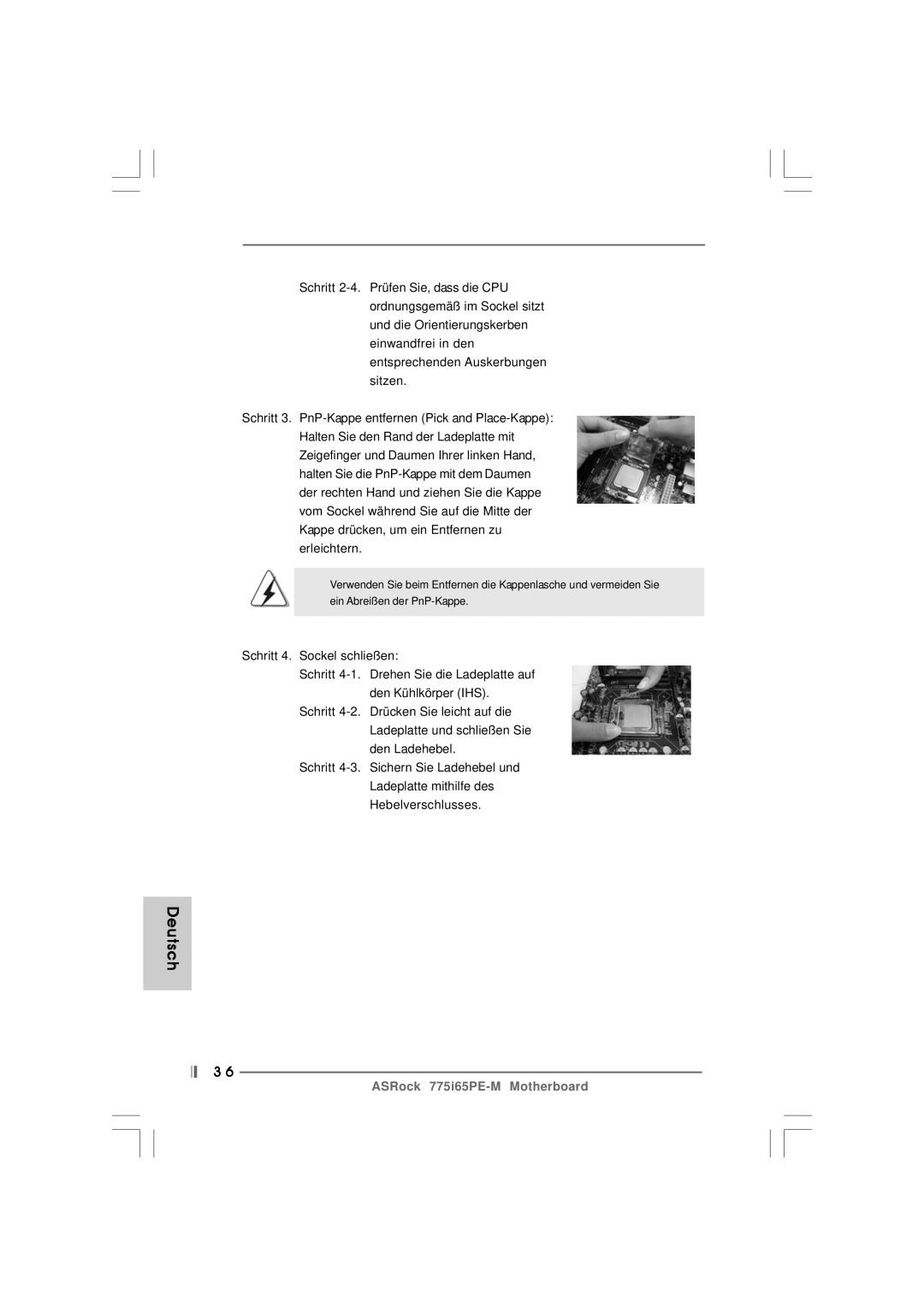 Pacific Digital 775I65PE-M specifications Deutsch 