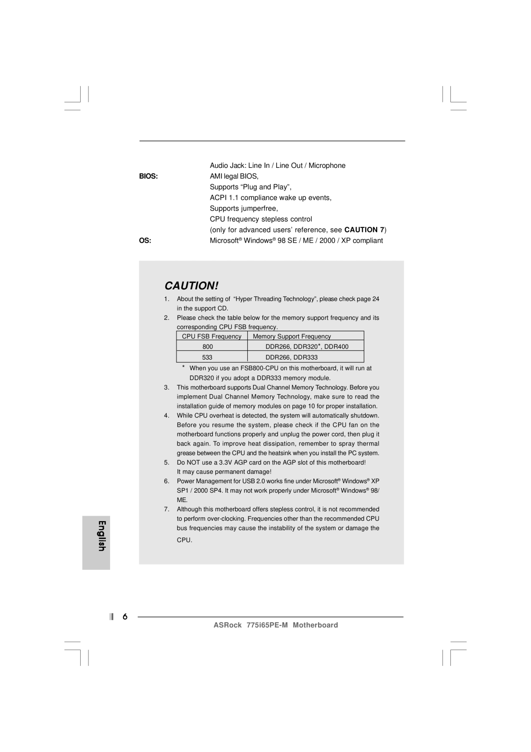 Pacific Digital 775I65PE-M specifications Bios 