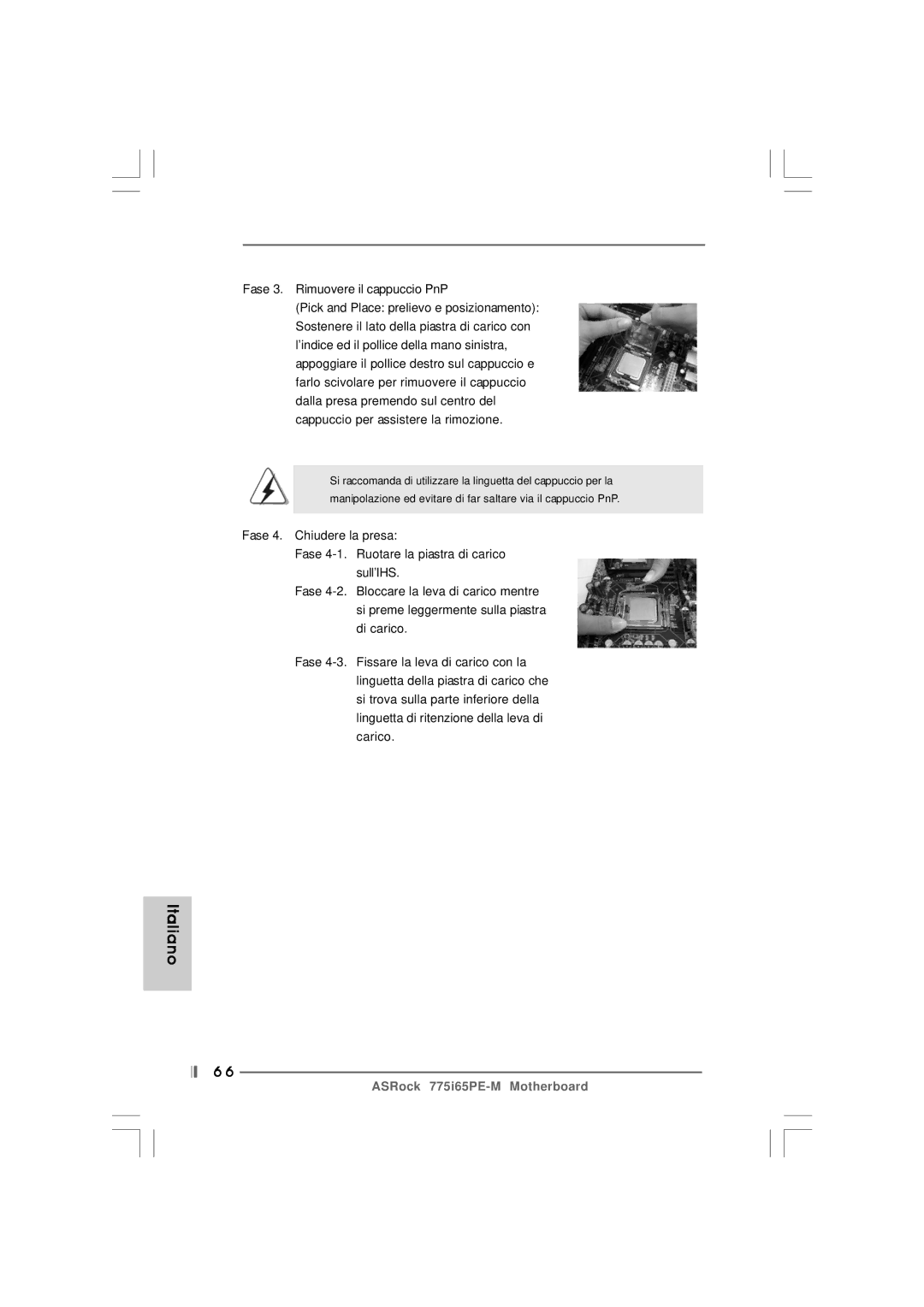 Pacific Digital 775I65PE-M specifications Italiano 