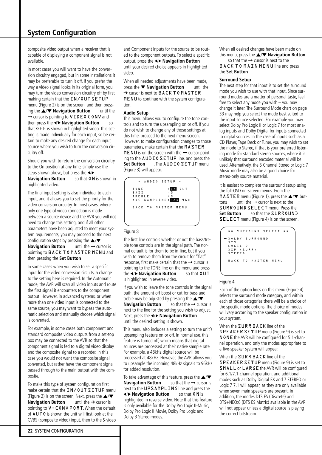 Pacific Digital AVR 635 owner manual Audio Setup, So that the cursor is next to, Surround Setup 