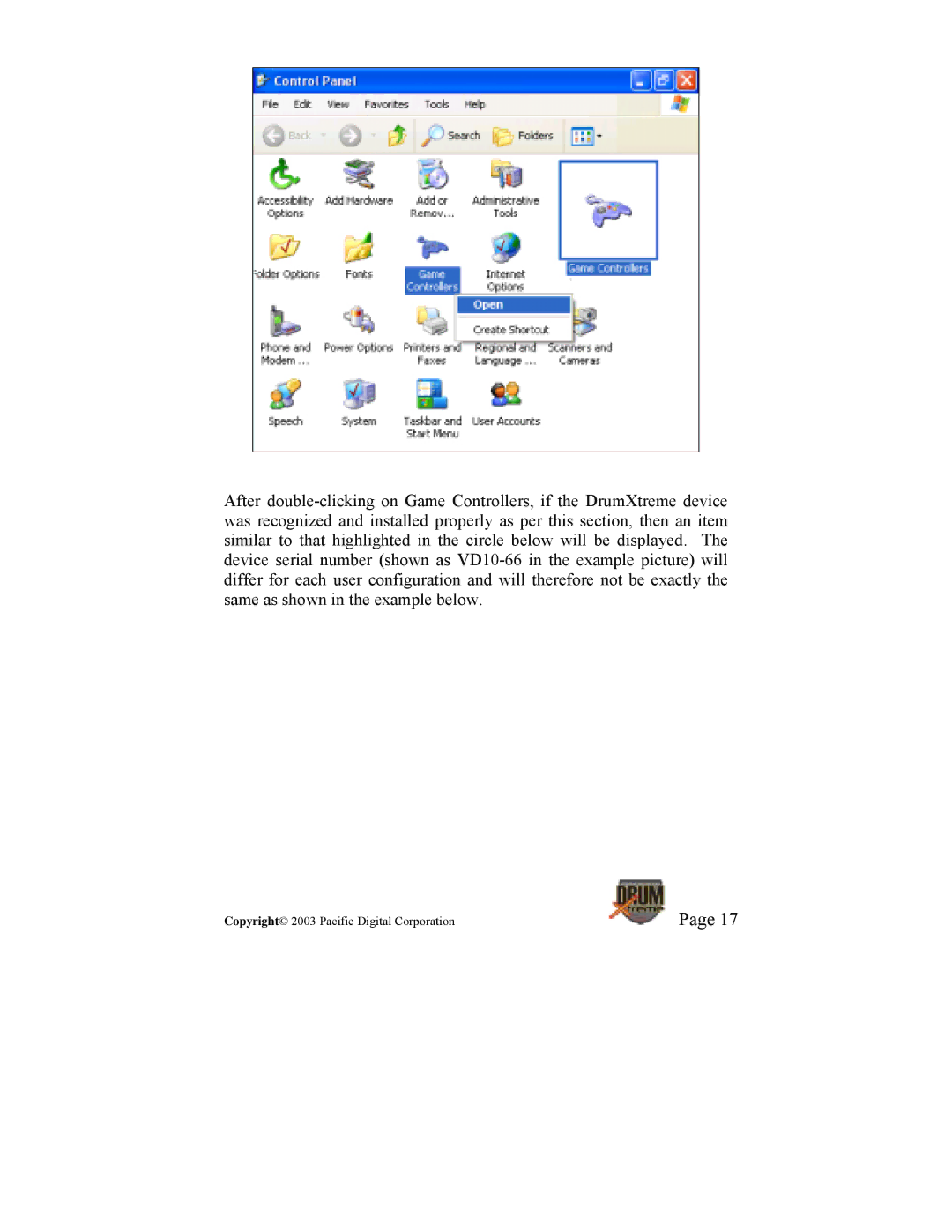 Pacific Digital DrumXtreme manual Copyright 2003 Pacific Digital Corporation 