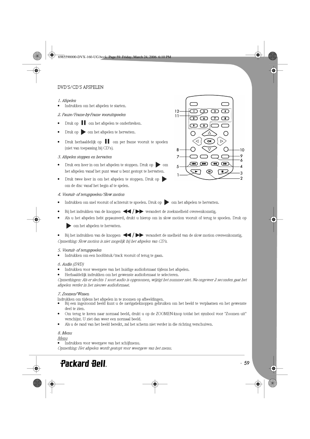 Packard Bell 160 manual DVDS/CDS Afspelen 