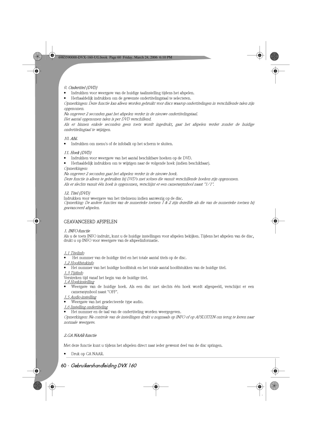 Packard Bell 160 manual Geavanceerd Afspelen 