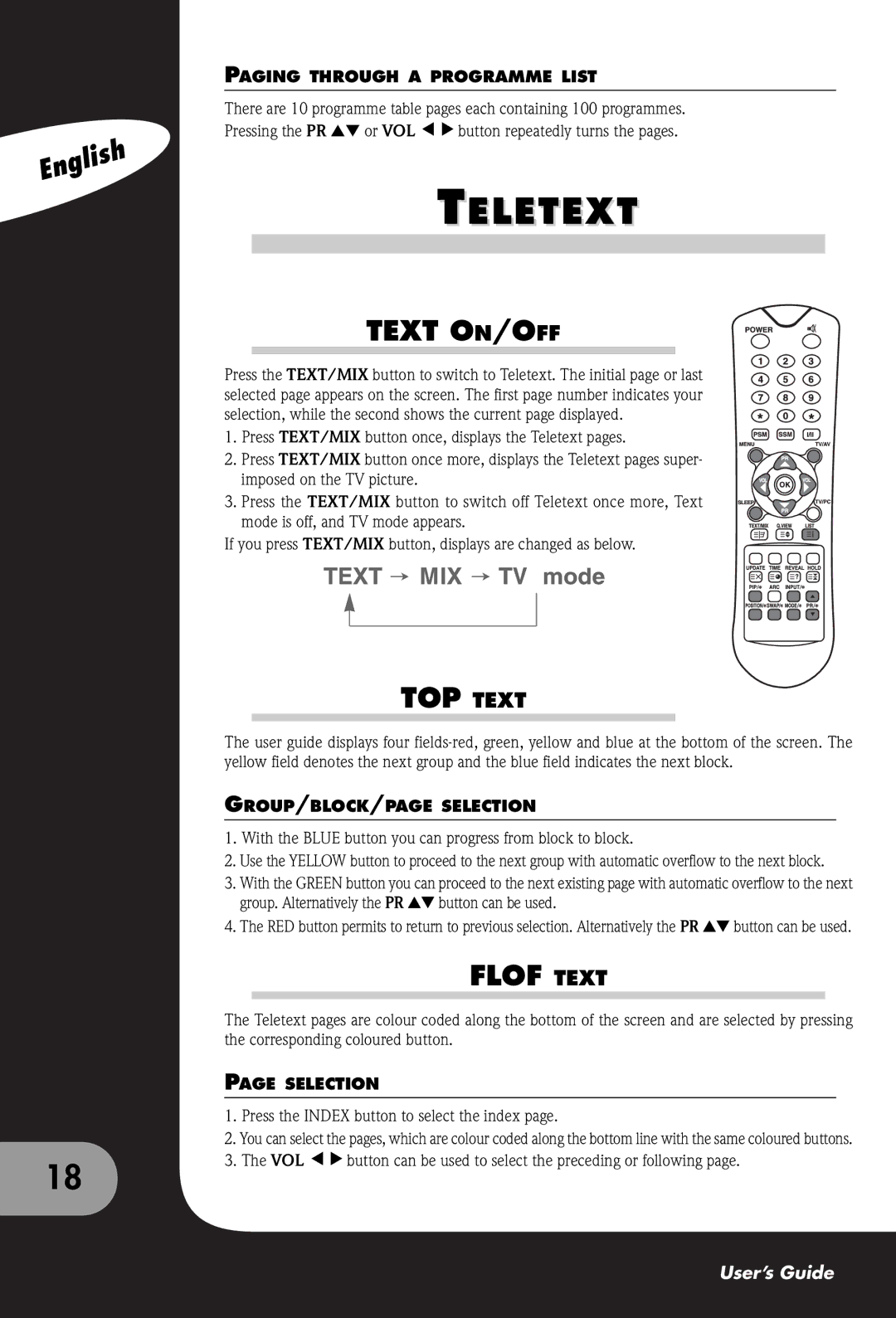 Packard Bell 300 SW, 230, 170 manual Teletext, Text ON/OFF, TOP Text, Flof Text 