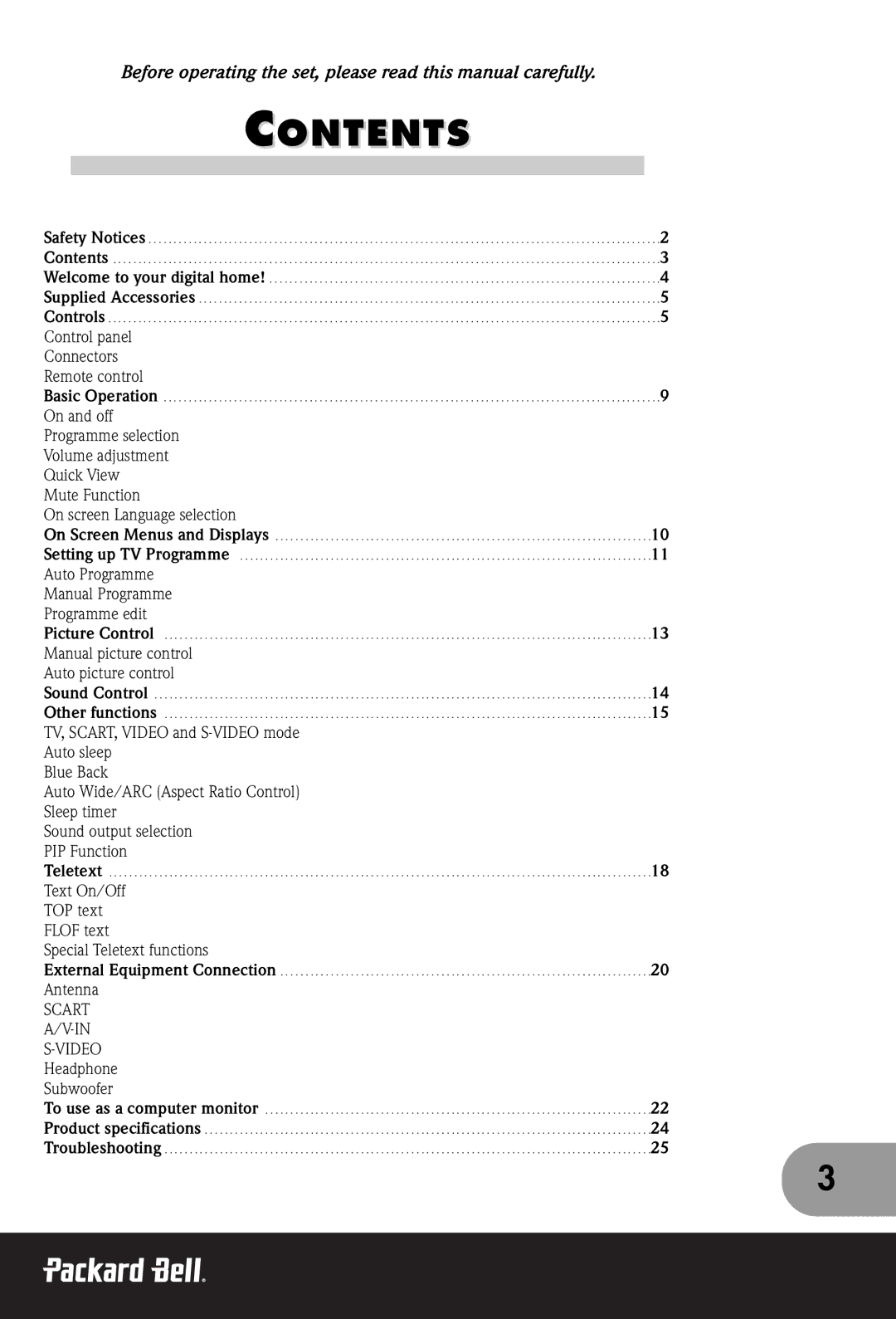 Packard Bell 300 SW, 230, 170 manual Contents 