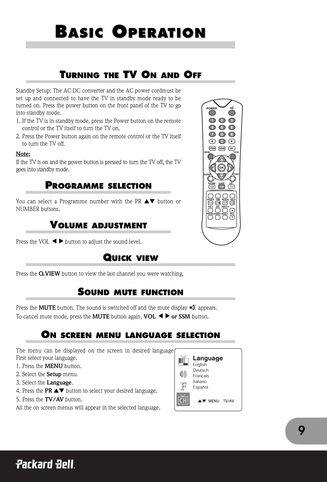 Packard Bell 300 SW, 230, 170 manual Basic Operation 