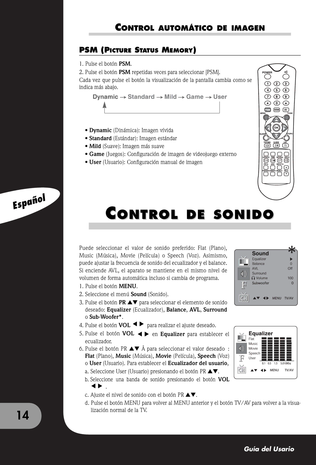 Packard Bell 170, 300 SW, 230 manual Control DE Sonido, Control Automático DE Imagen, Sub-Woofer 