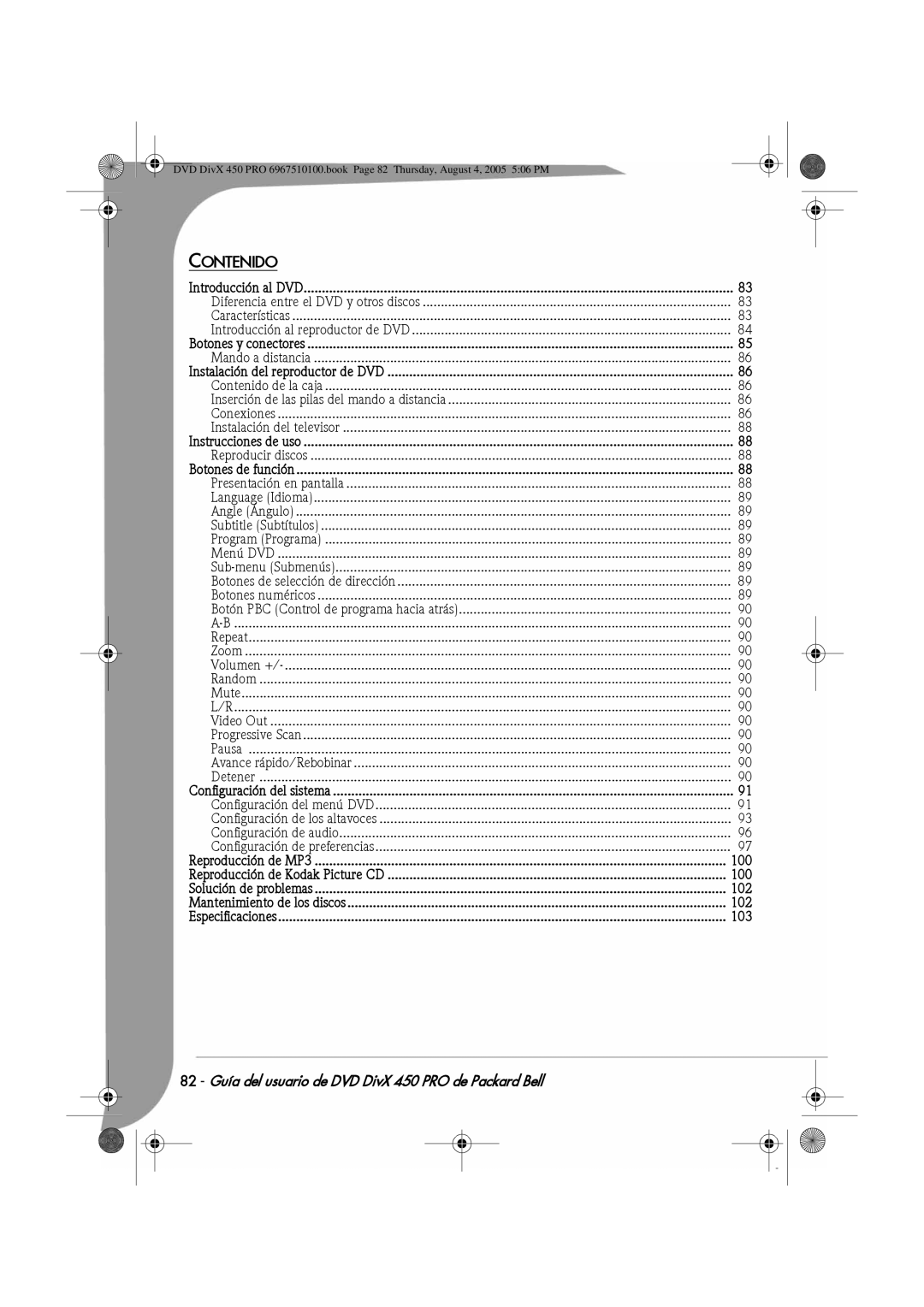 Packard Bell 450 PRO manual Contenido, Introducción al DVD 