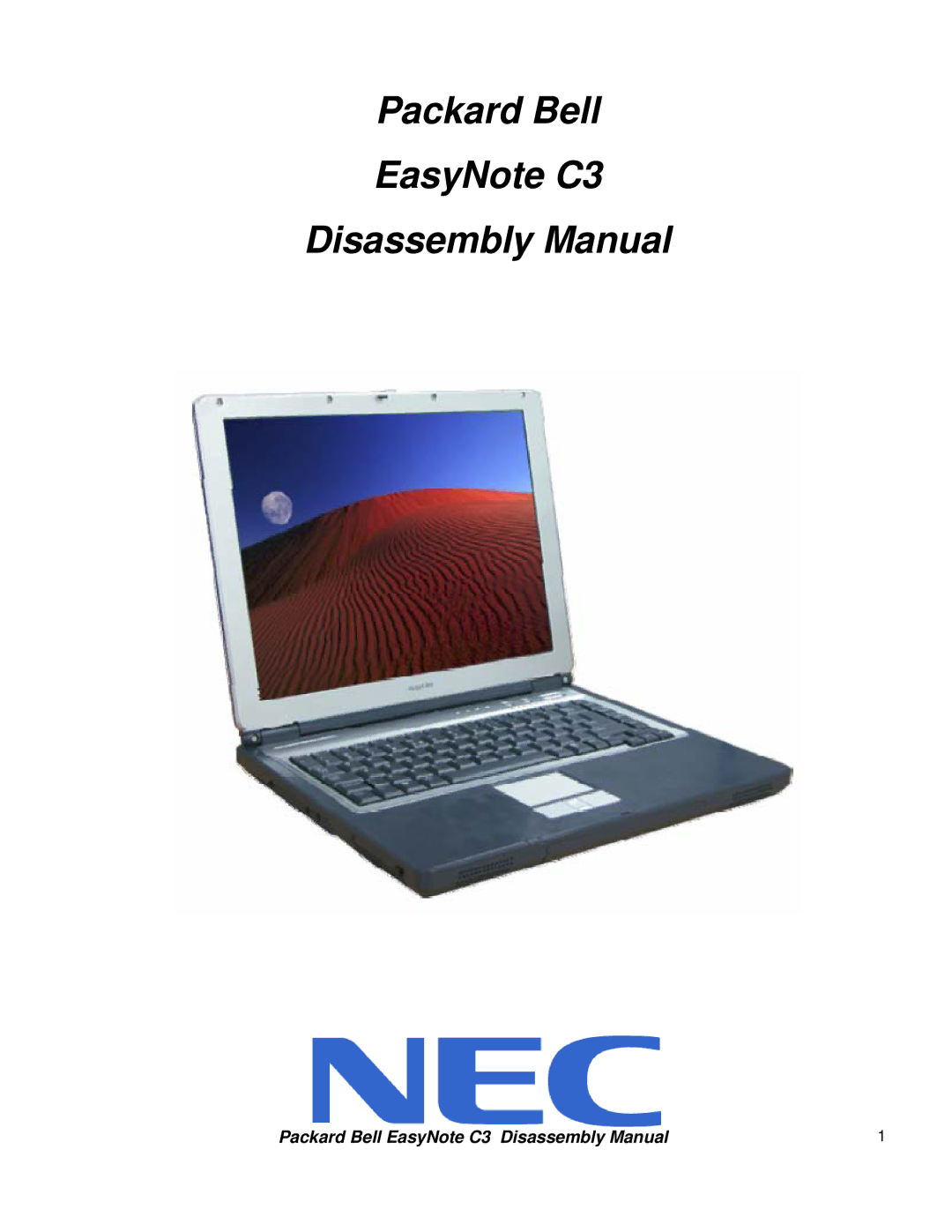 Packard Bell manual Packard Bell EasyNote C3 Disassembly Manual 