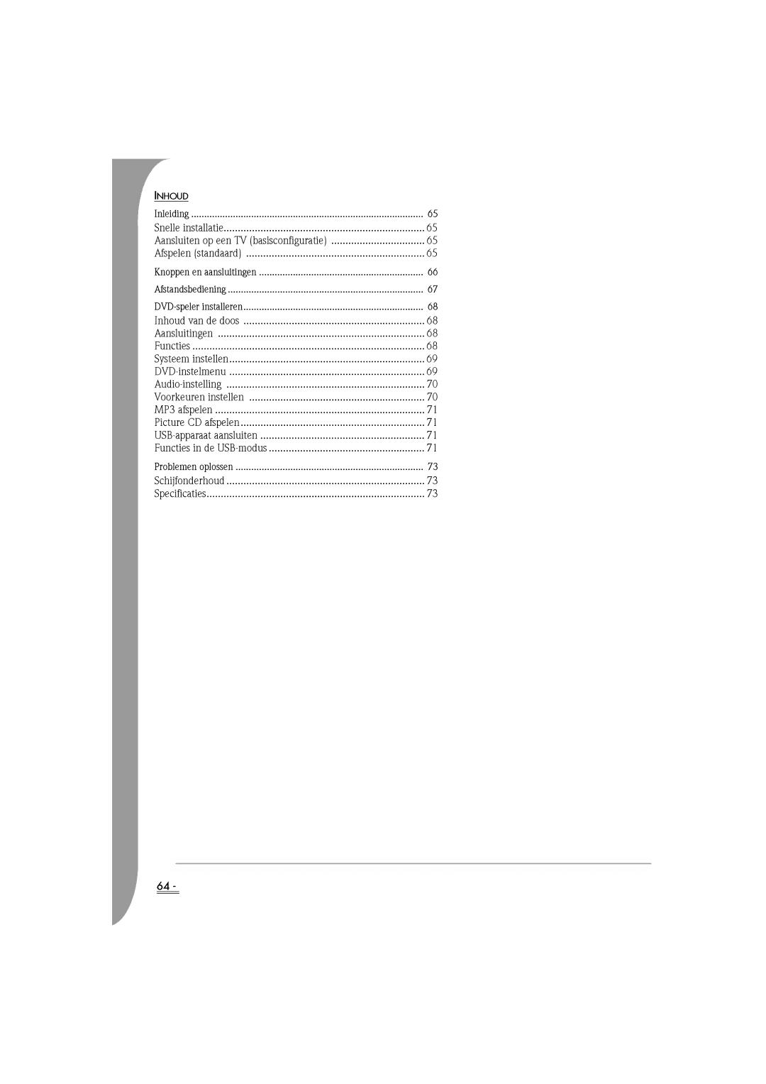 Packard Bell DVX 460 manual Inhoud, Inleiding, Problemen oplossen 