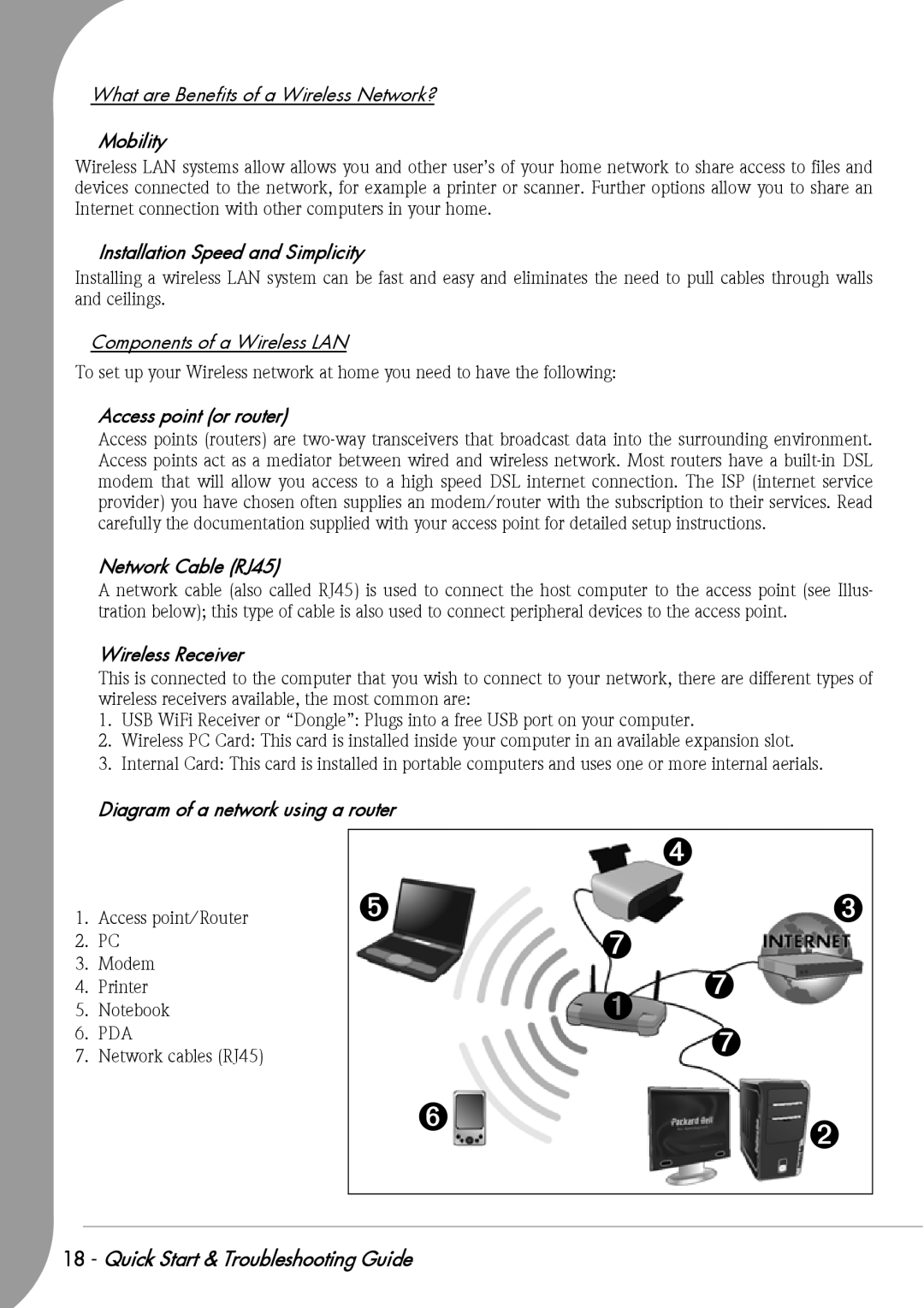 Packard Bell F10 manual Mobility, Installation Speed and Simplicity, Access point or router, Network Cable RJ45 