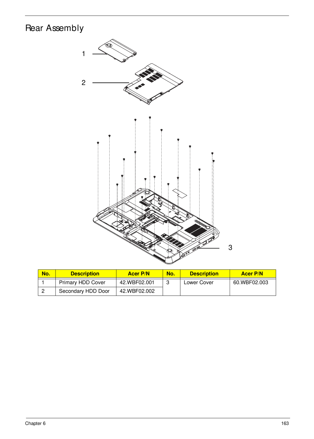 Packard Bell LJ61 manual Rear Assembly 