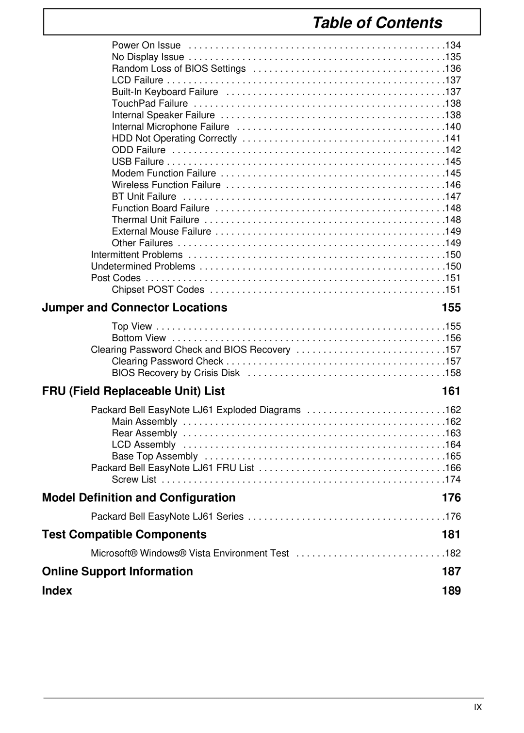 Packard Bell manual Packard Bell EasyNote LJ61 Series, Microsoft Windows Vista Environment Test 