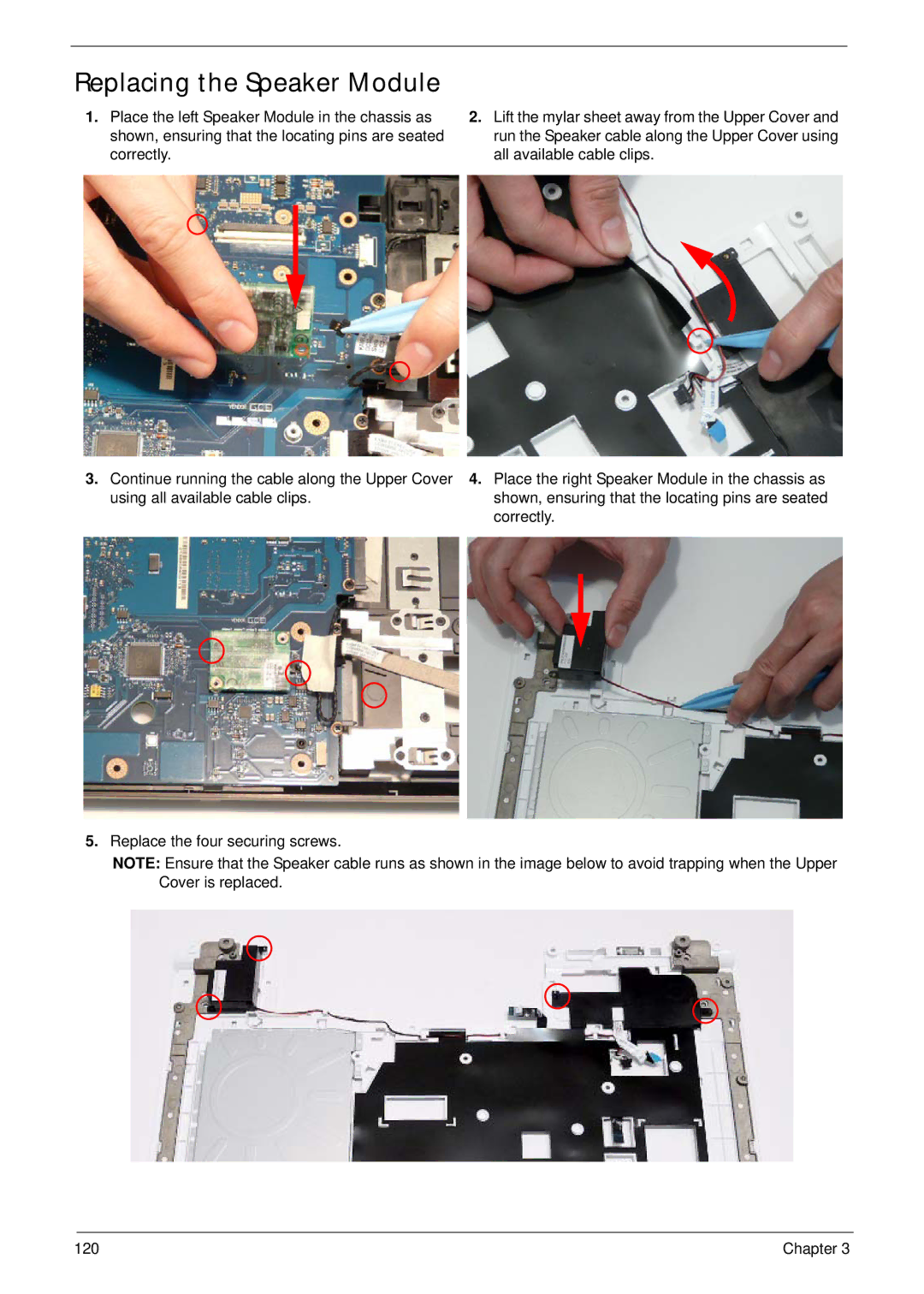 Packard Bell LJ65 manual Replacing the Speaker Module 