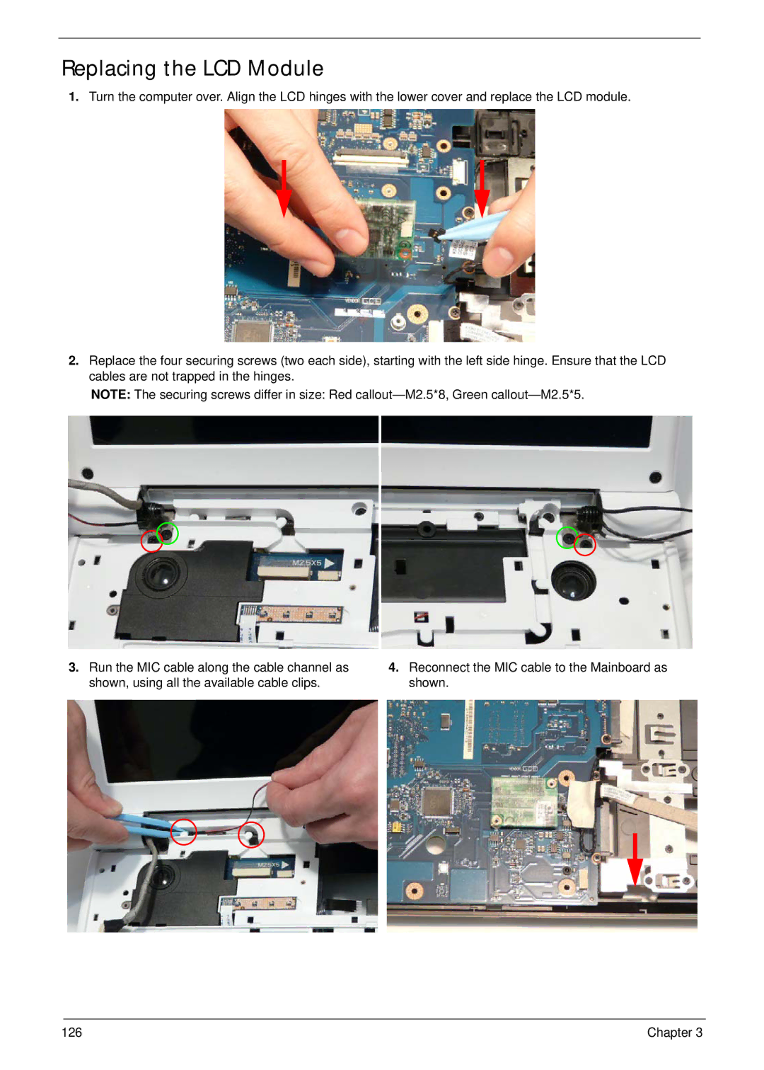 Packard Bell LJ65 manual Replacing the LCD Module 