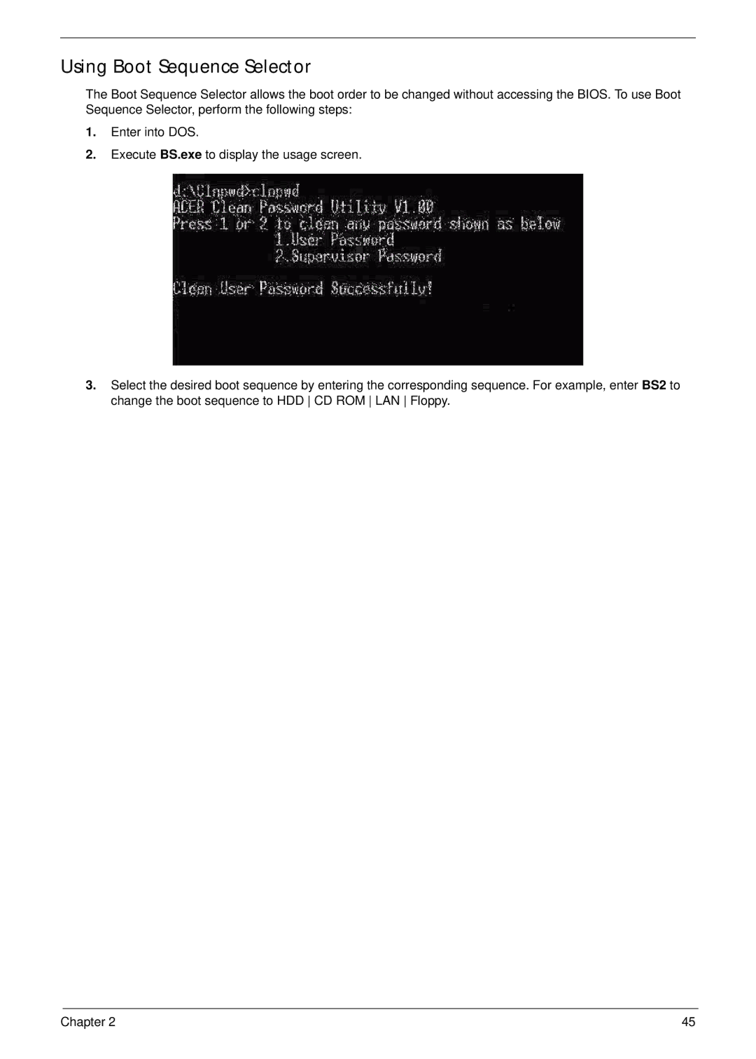 Packard Bell LJ65 manual Using Boot Sequence Selector 