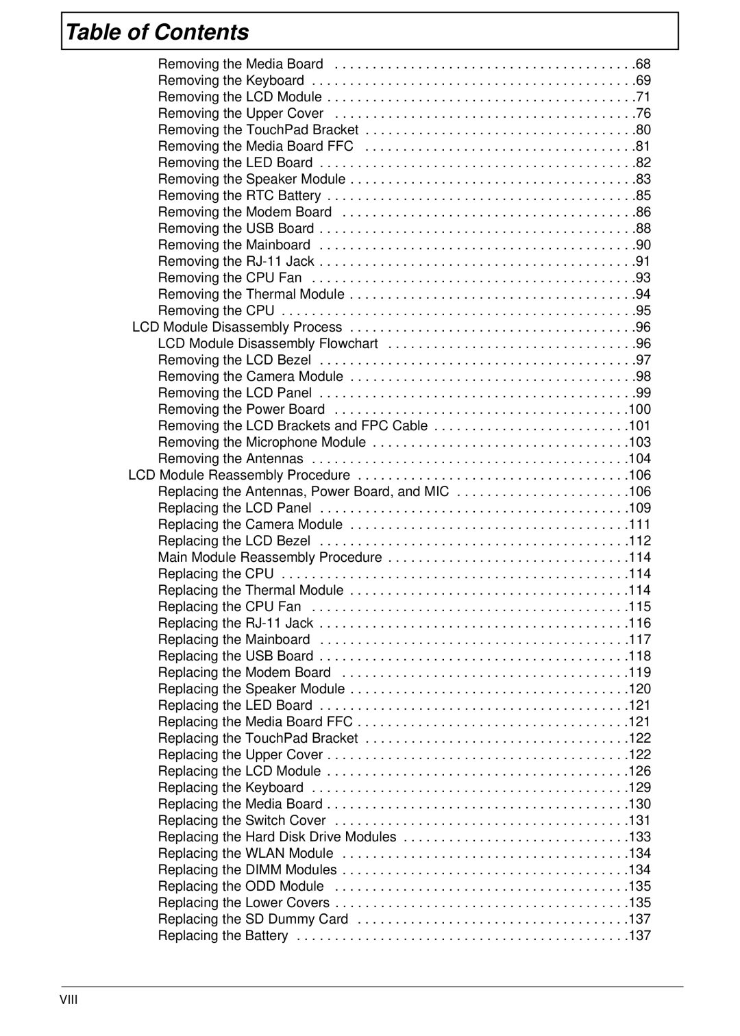 Packard Bell LJ65 manual Table of Contents 