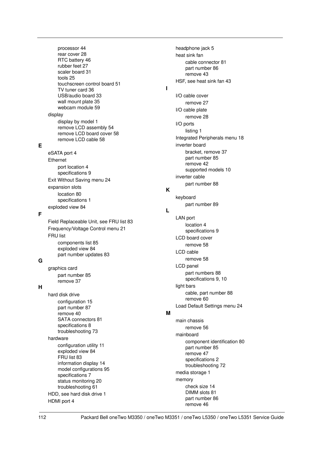 Packard Bell M3350 manual 