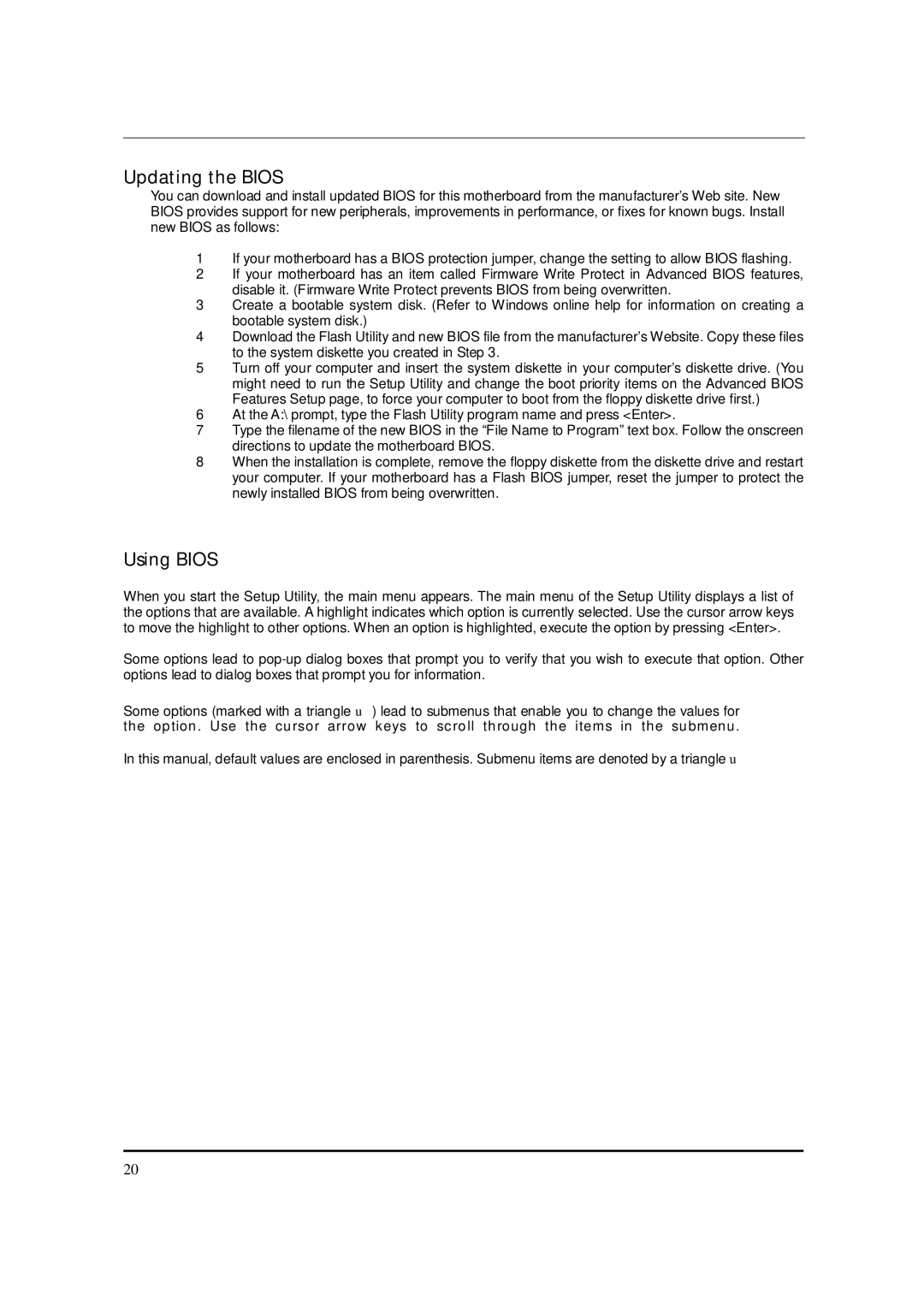 Packard Bell M5801 manual Updating the Bios, Using Bios 