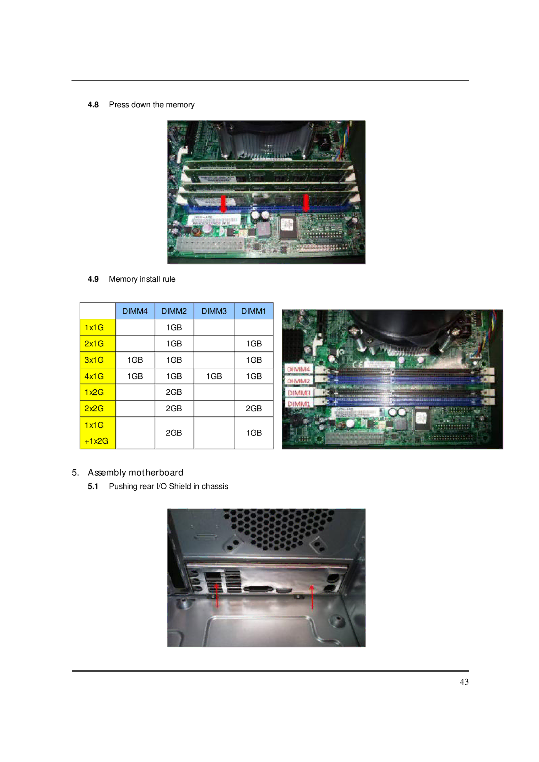 Packard Bell M5801 manual Assembly motherboard 