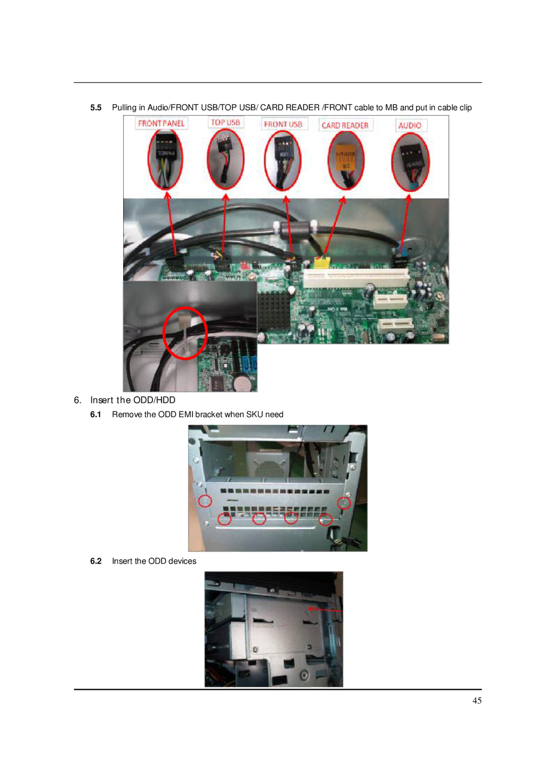 Packard Bell M5801 manual Insert the ODD/HDD 