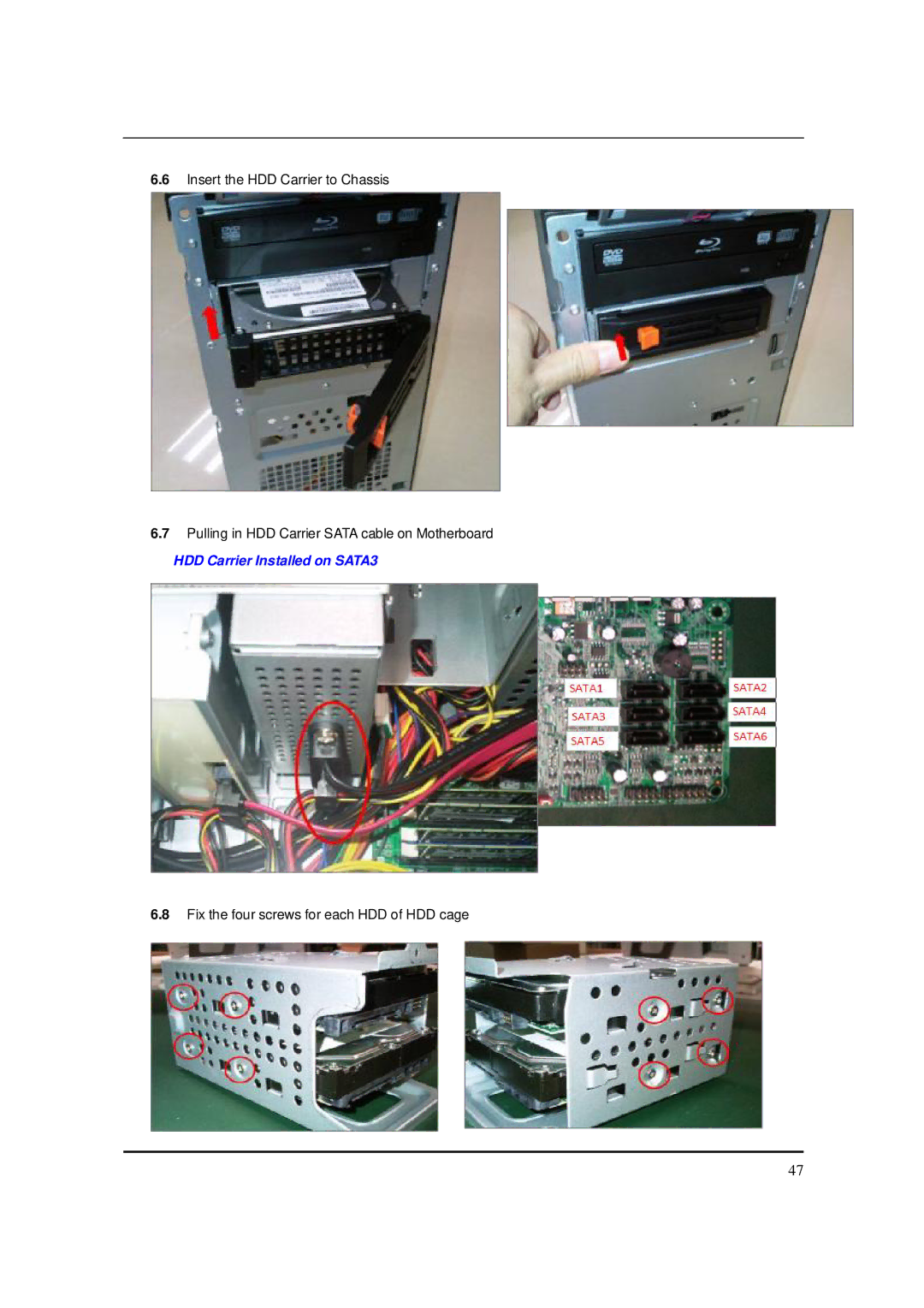 Packard Bell M5801 manual HDD Carrier Installed on SATA3 