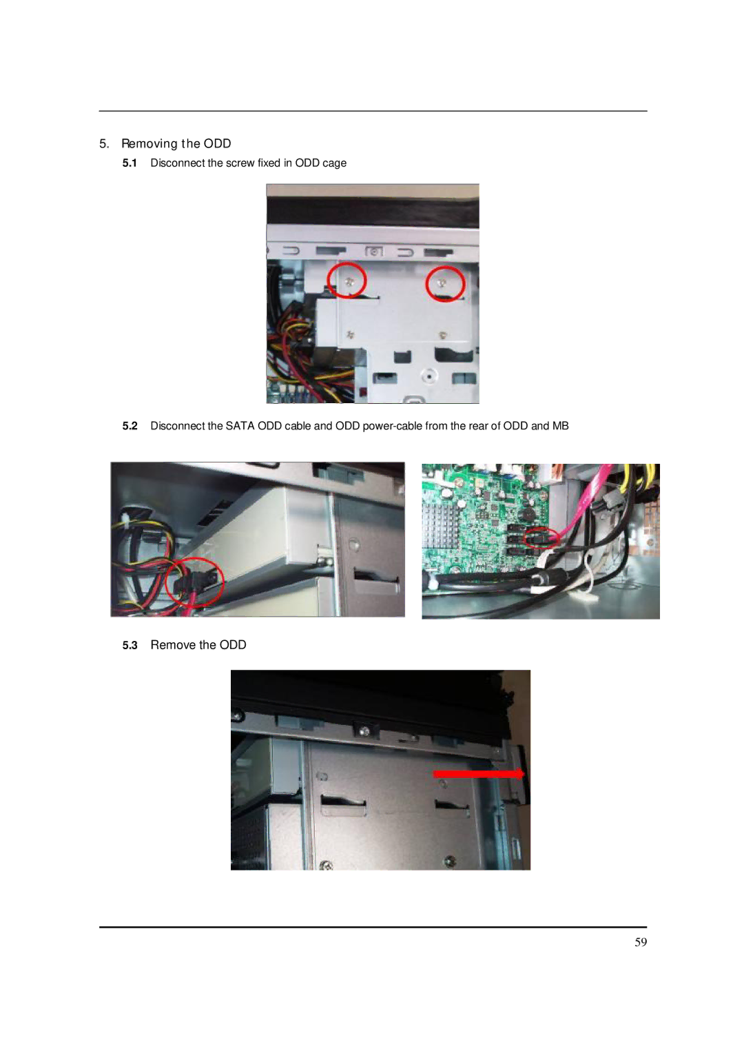 Packard Bell M5801 manual Removing the ODD 