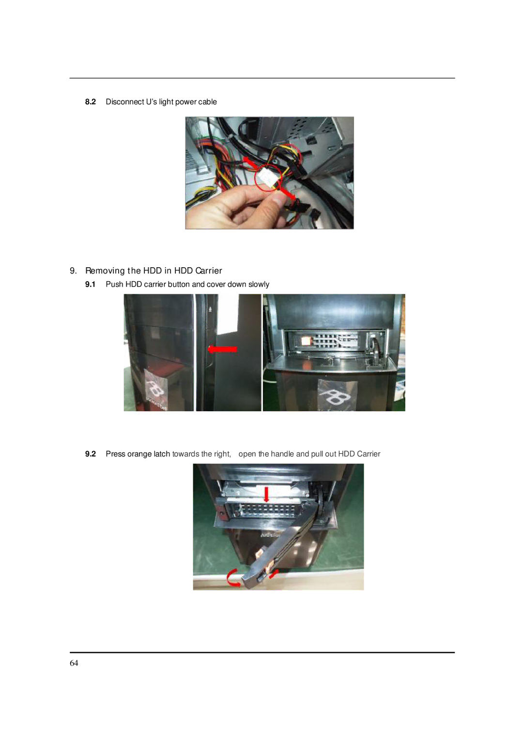 Packard Bell M5801 manual Removing the HDD in HDD Carrier 