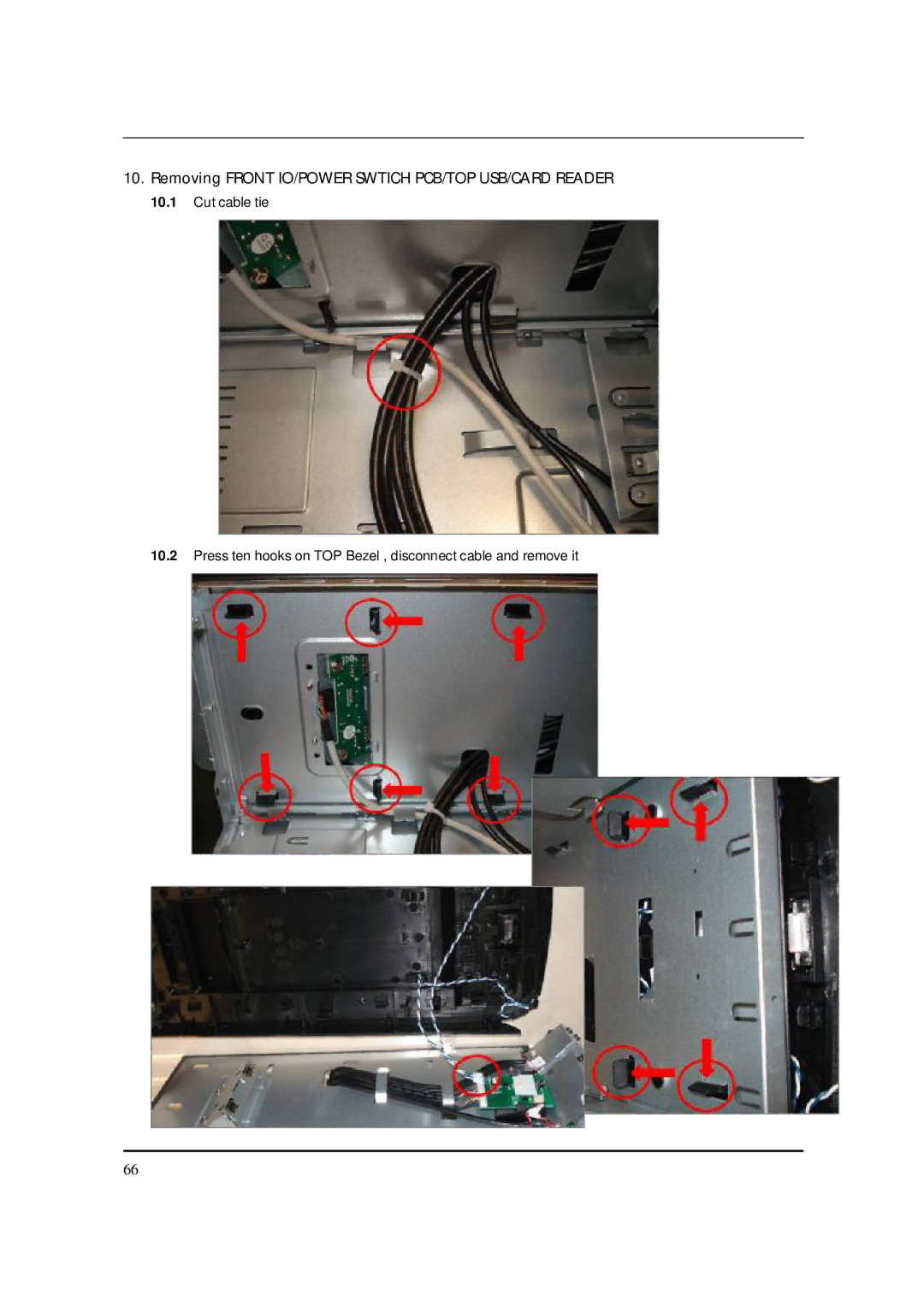 Packard Bell M5801 manual Removing Front IO/POWER Swtich PCB/TOP USB/CARD Reader 