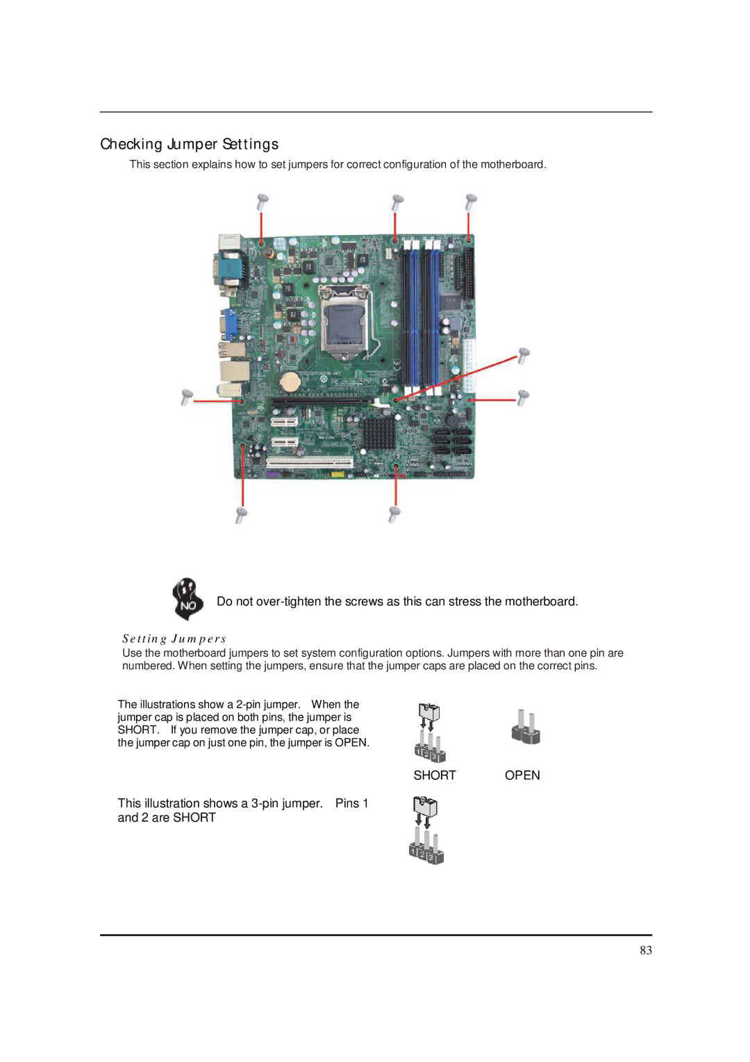 Packard Bell M5801 manual Checking Jumper Settings, Setting Jumpers 