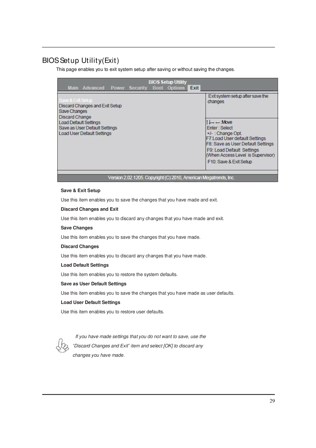 Packard Bell M5850 manual Bios Setup UtilityExit 