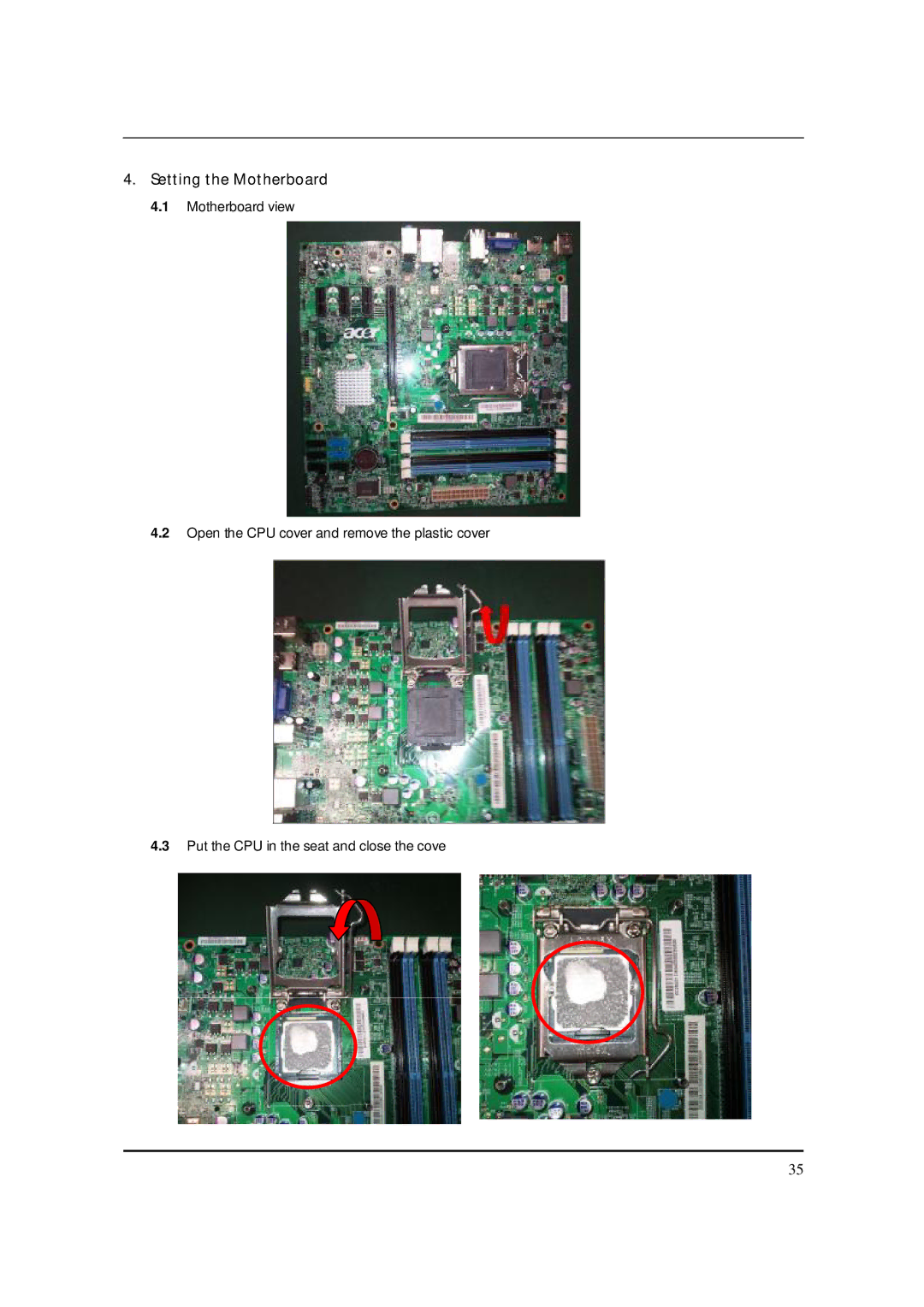 Packard Bell M5850 manual Setting the Motherboard 