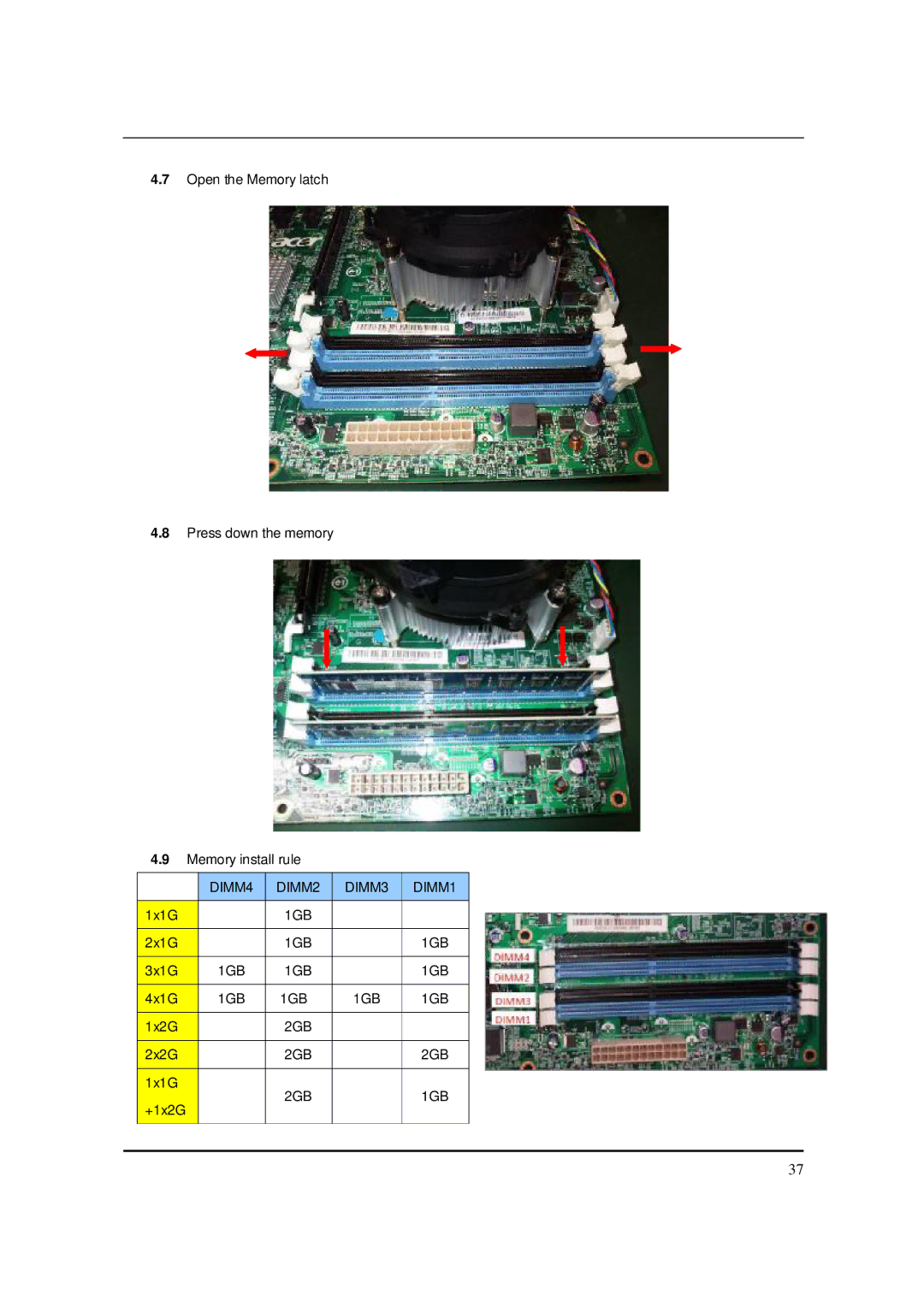 Packard Bell M5850 manual DIMM4 DIMM2 DIMM3 DIMM1 