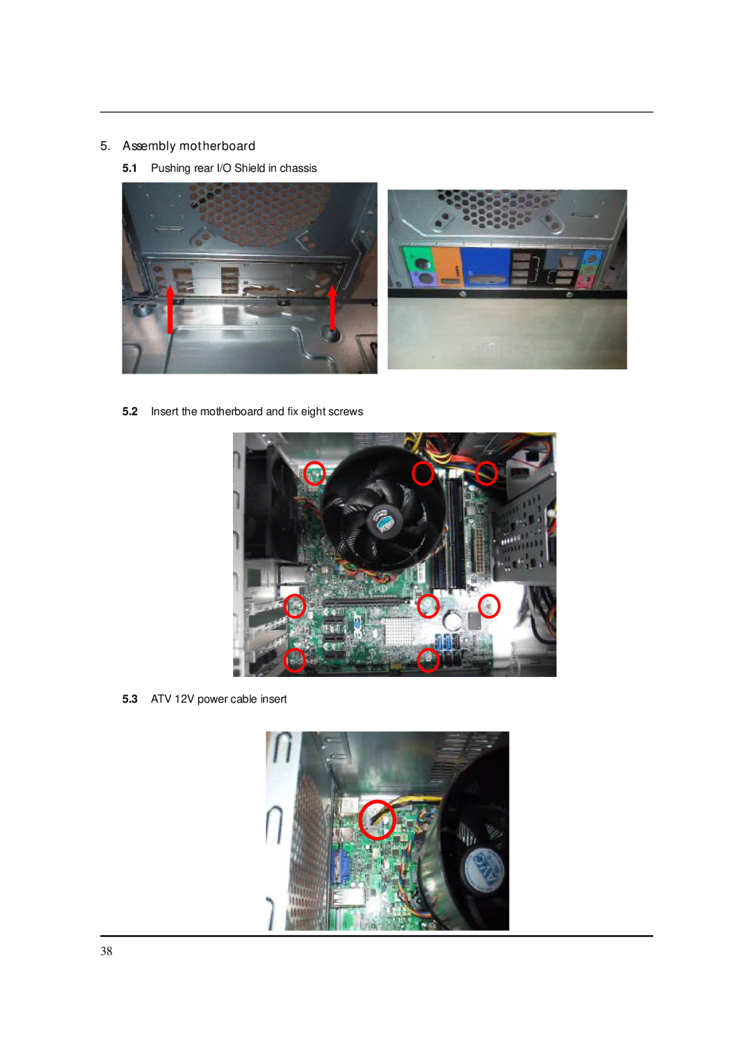 Packard Bell M5850 manual Assembly motherboard 