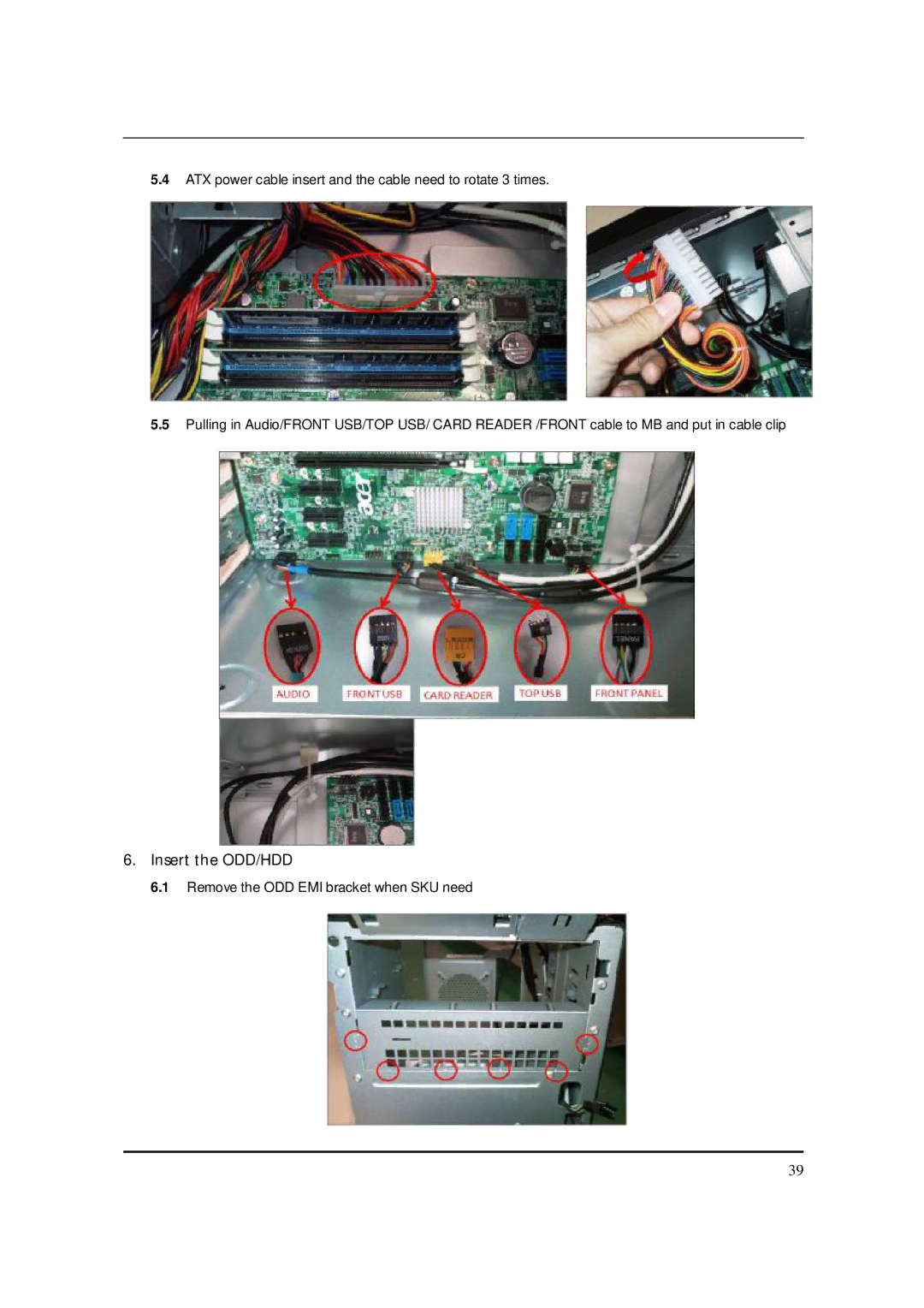 Packard Bell M5850 manual Insert the ODD/HDD 