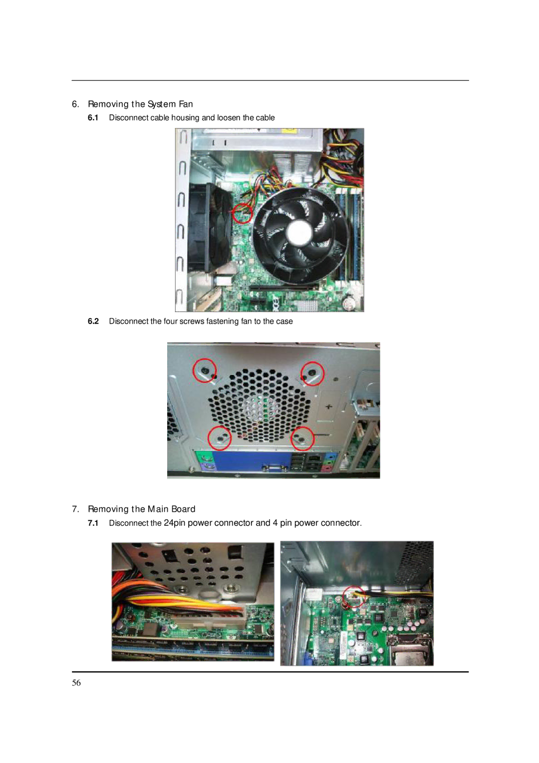 Packard Bell M5850 manual Removing the System Fan, Removing the Main Board 