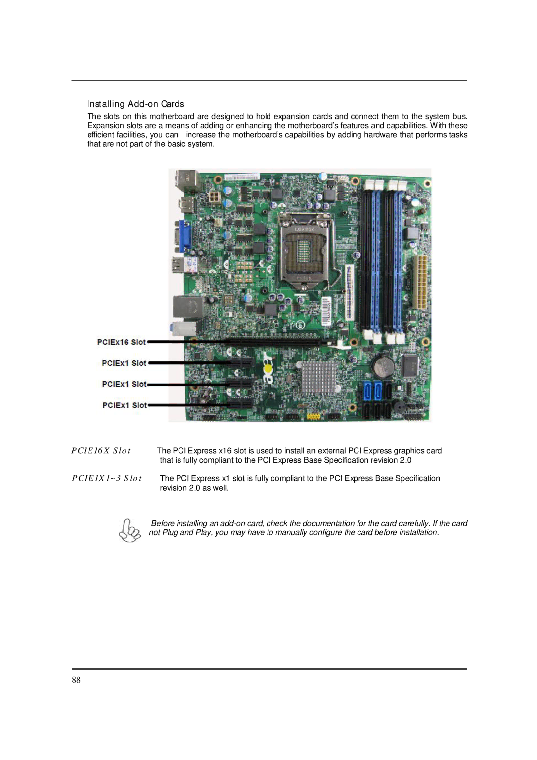 Packard Bell M5850 manual Installing Add-on Cards 