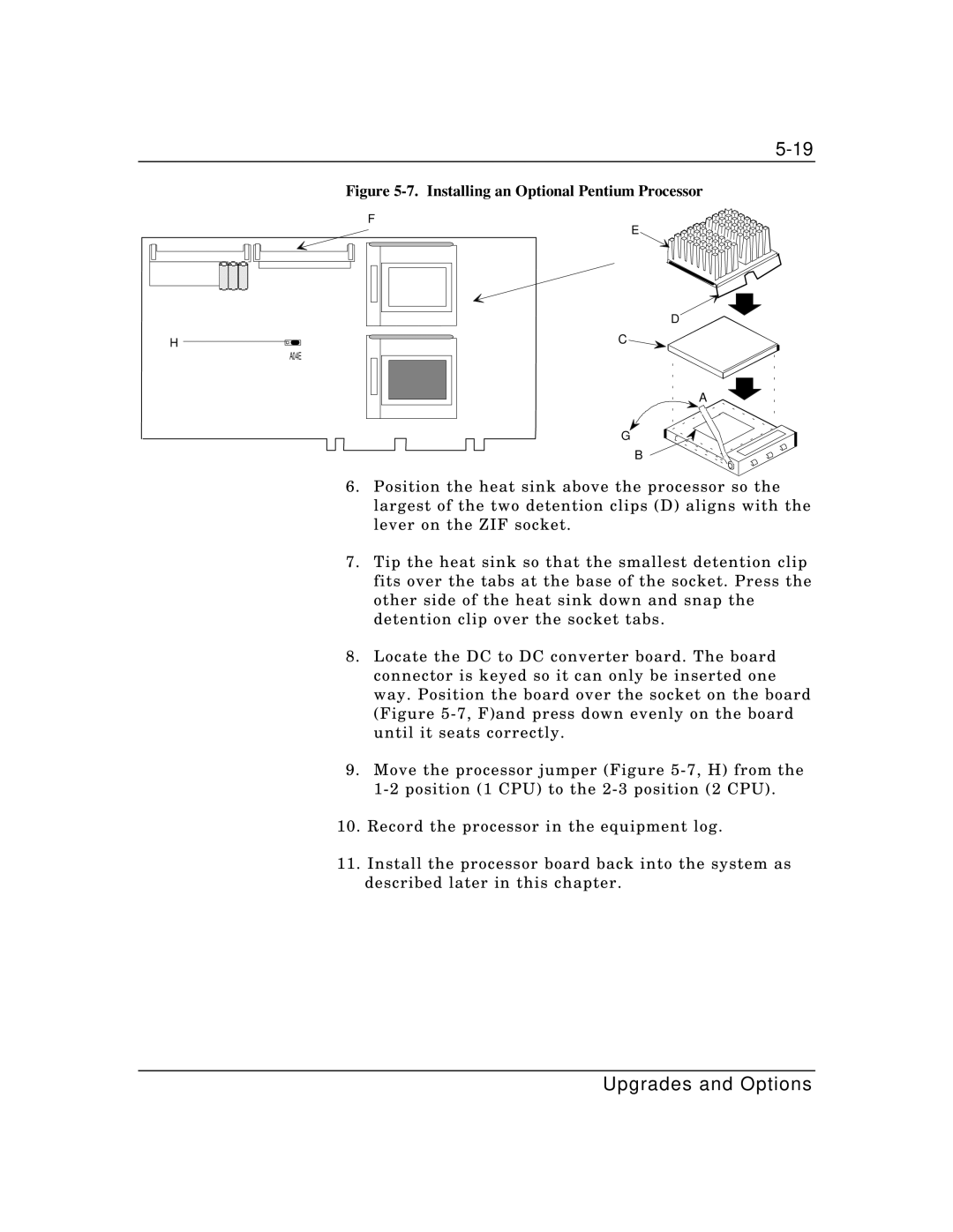 Packard Bell MH4000 manual Installing an Optional Pentium Processor 