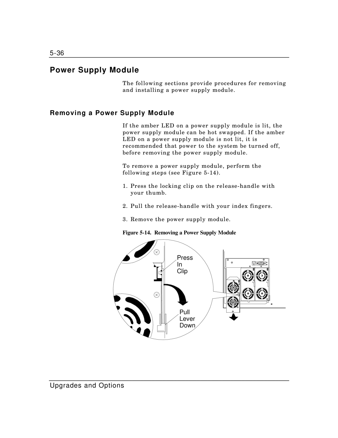 Packard Bell MH4000 manual Removing a Power Supply Module 