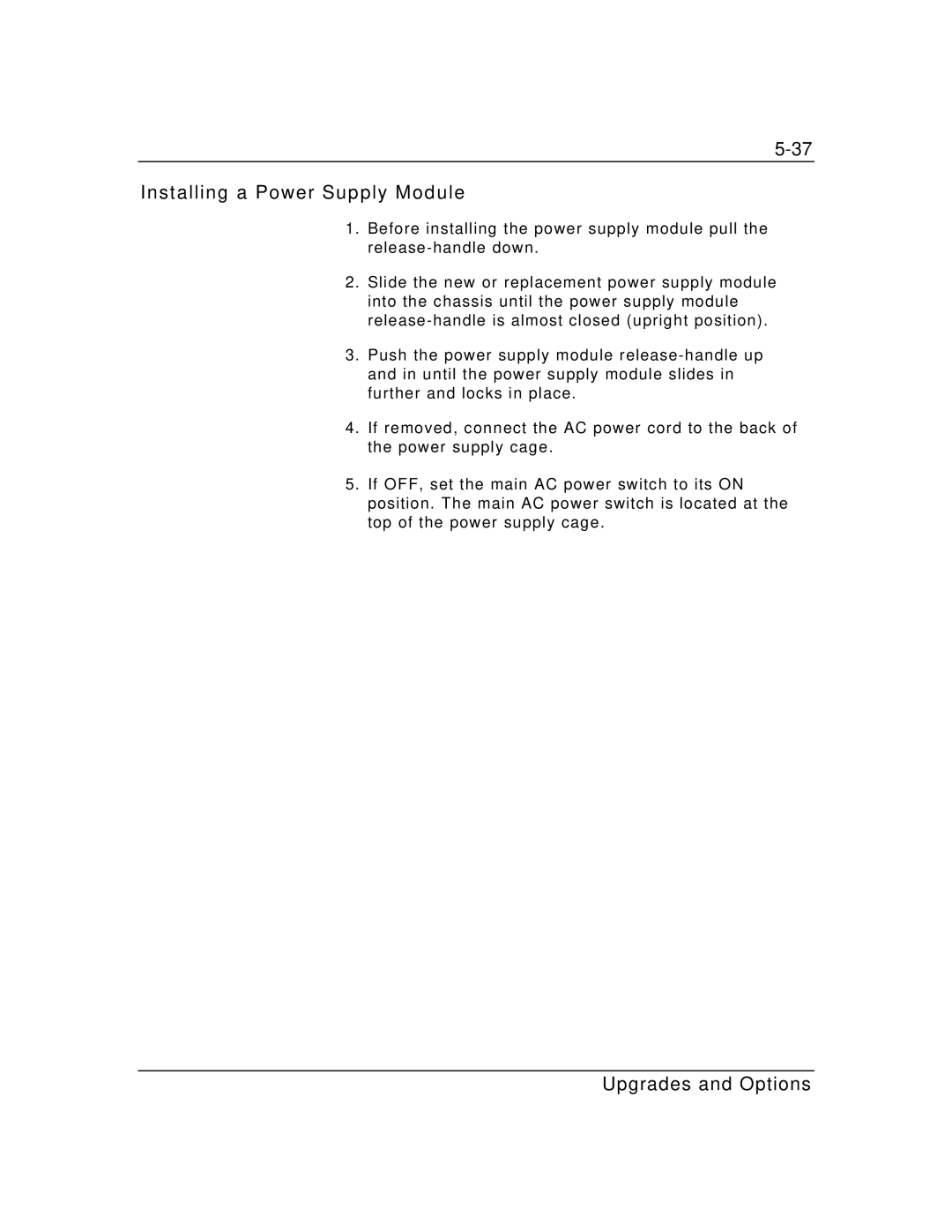 Packard Bell MH4000 manual Installing a Power Supply Module 